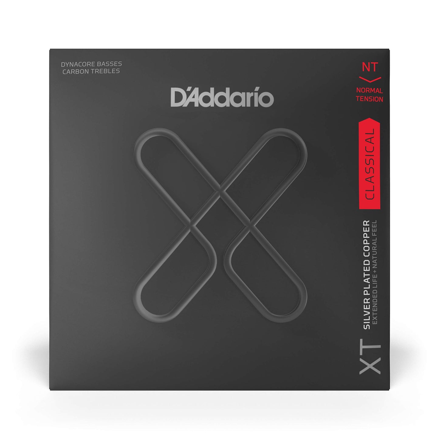 D'Addario Guitar Strings - XT Coated Classical Guitar Strings - XTC45FF - Silver Plated Copper, XT Dynacore, Carbon Trebles - Normal Tension
