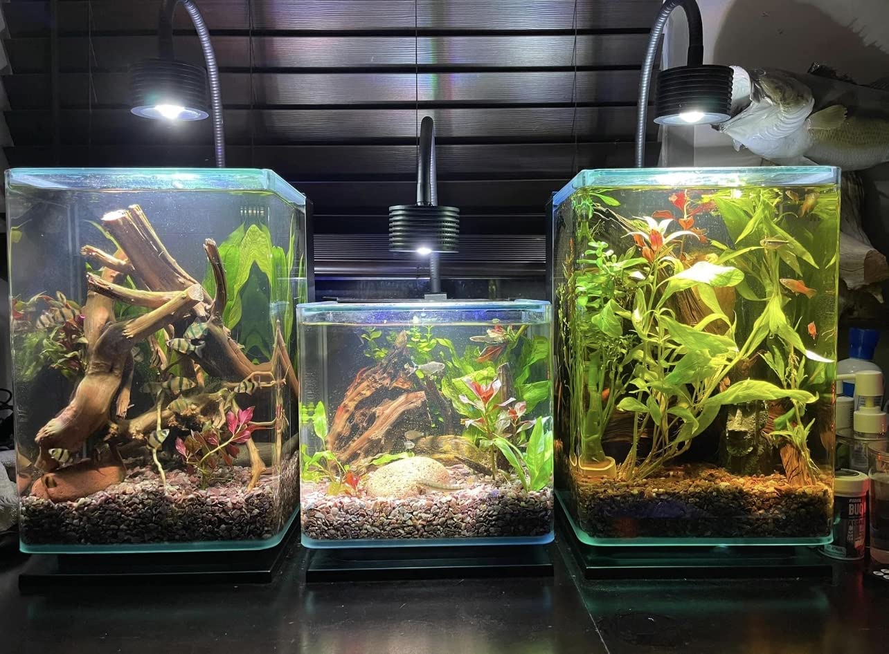 Lominie Aquarium Plant Light Full Spectrum Aquarium LED Light Dimmable Nano Fish Tank LED Light with Gooseneck