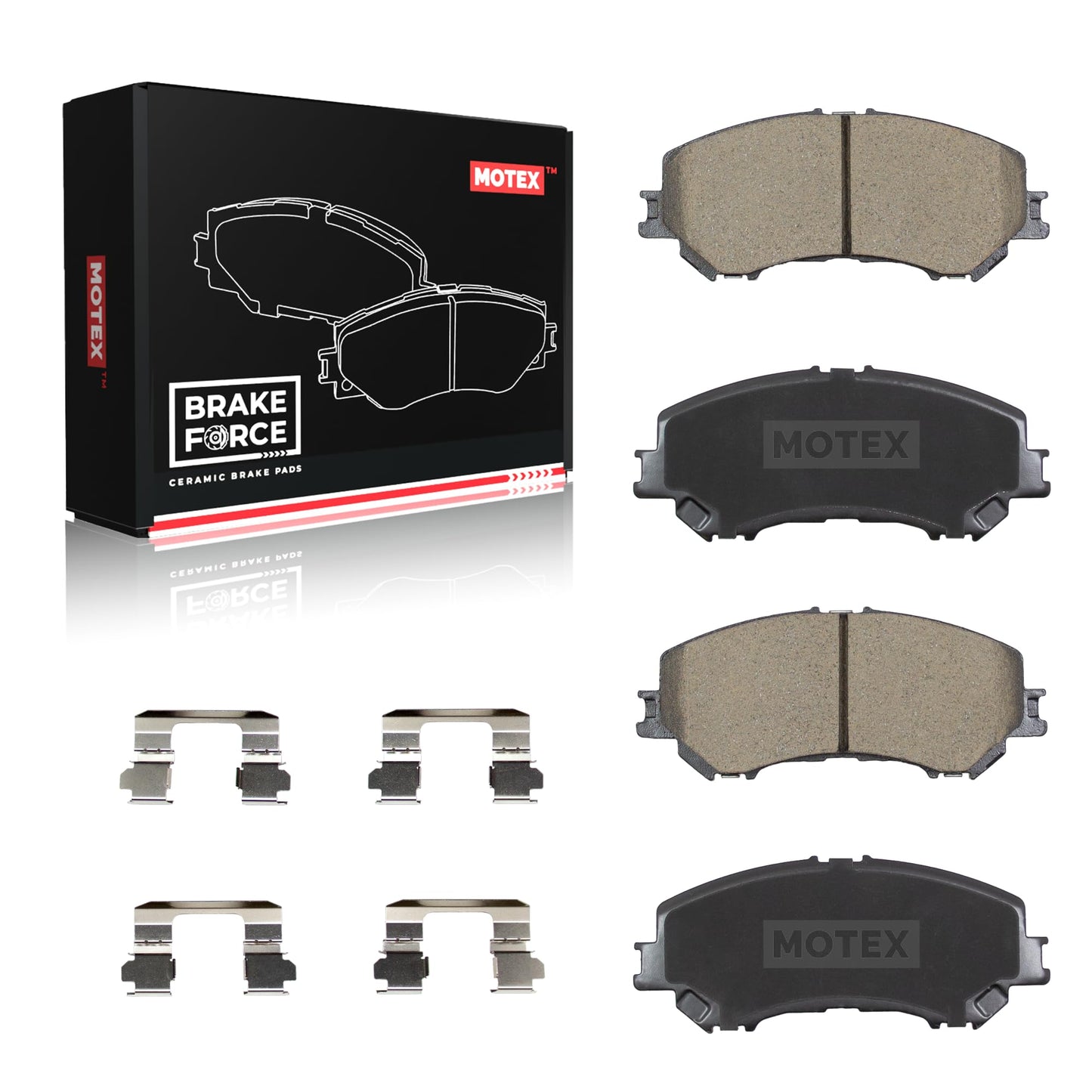 MOTEX Rear Brake Pads BFC1212 Compatible with 2007-2022 Toyota Camry 2009-2013 Matrix 2006-2018 RAV4 2008-2016 Avalon, 2013-2018 Lexus ES300h 2007-2018 ES350 2010-2011 HS250h, 2009-2010 Pontiac Vibe