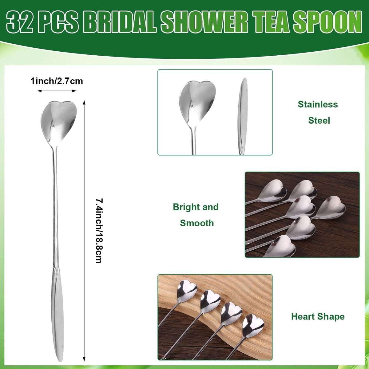 32 Sets Bridal Shower Tea Party Favors for Guest Heart Tea Infuser Tea Spoon Tea Steeper for Loose Tea with Thank You Cards Organza Bags and Hemp Rope for Wedding Gift Souvenirs, No Tea (Silver)