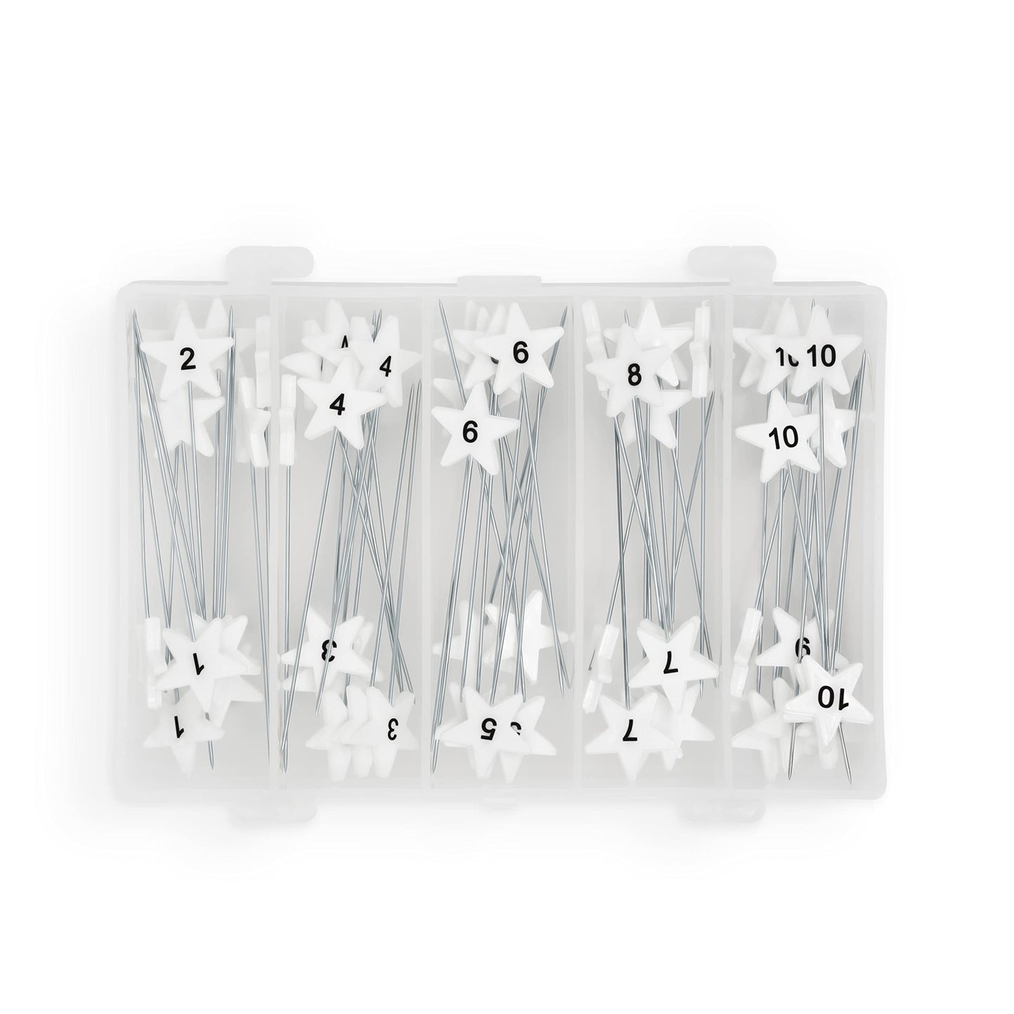 Dritz 3019 Flat Head Numbered and Directional Pins (115-Count), White
