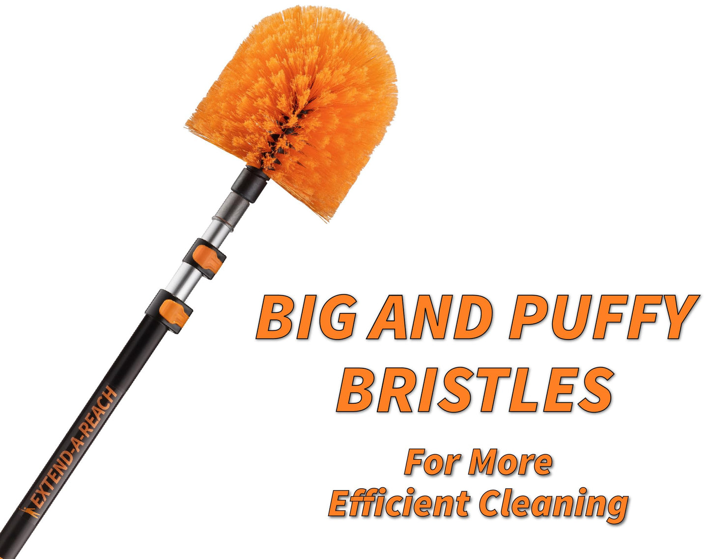 20 Feet High Reach Ceiling Dusters Set with 4-12 ft Extension Pole for Cleaning // Extendable Telescoping Long Reach Cobweb & Feather Dusters for High Ceilings // Extendable Ceiling Fan Blade Cleaner