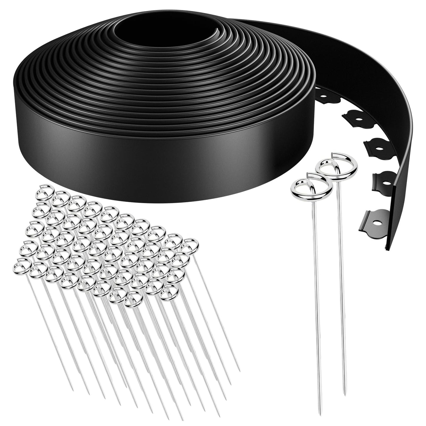 ESRYHWA Garden Edging 49FT Landscape Edging Kit 3 Inch Height Plastic Garden Border No Dig Lawn Border for Yard Flower Bed with 50 Stakes