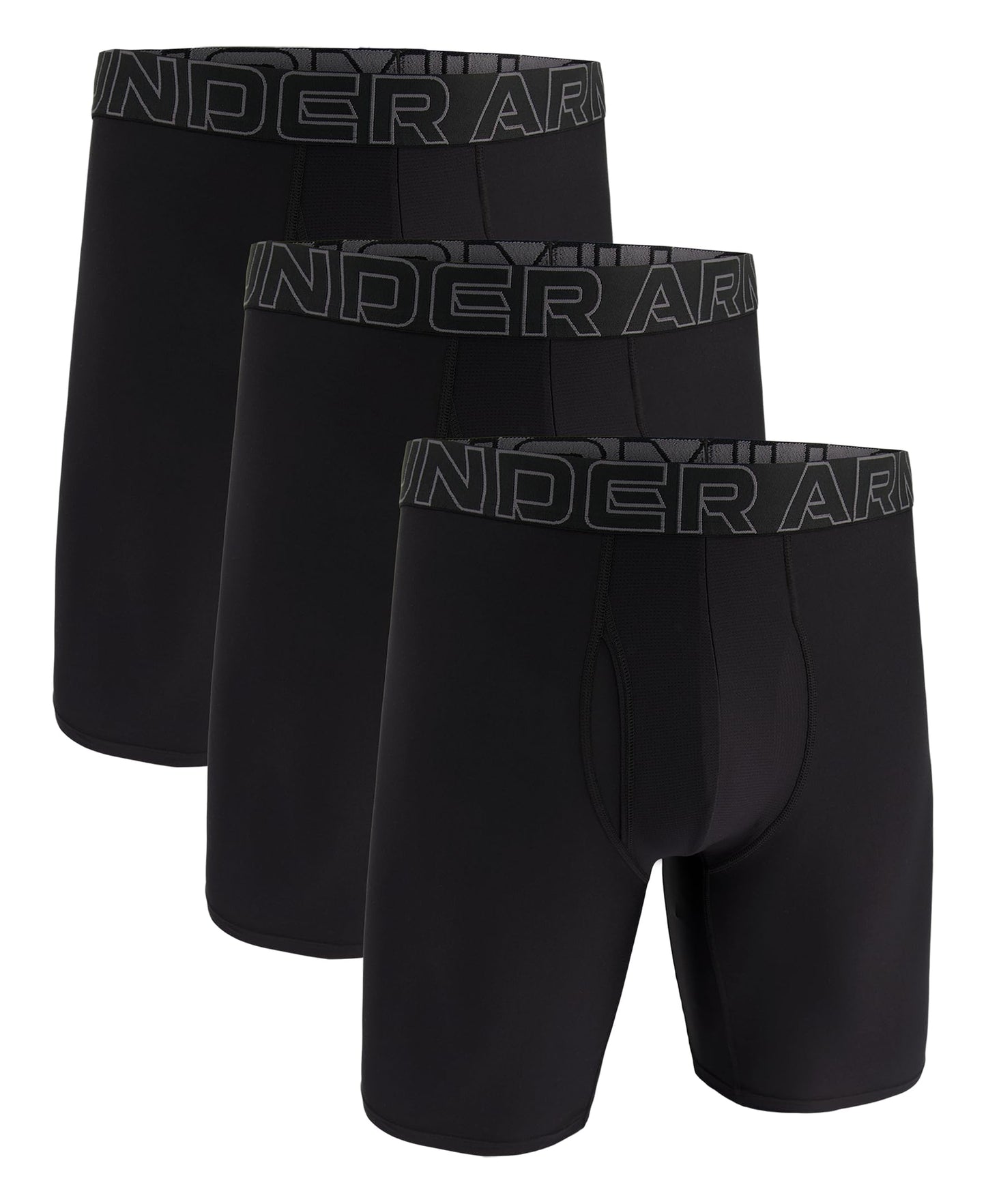 Under Armour Men's Multi-Pack Performance Tech Long-Leg Boxer Brief, 9" Inseam, All-Day Comfort