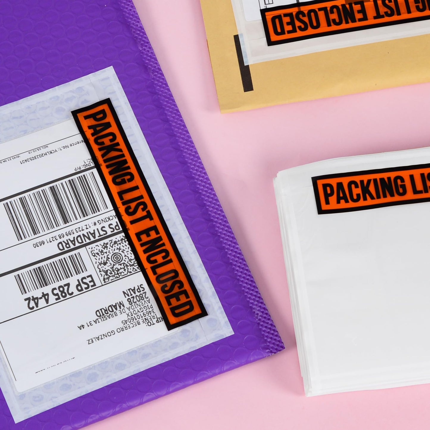1000 PCS 7.5"x 5.5" Clear Self-Adhesive Packing List Envelopes - Plastic Shipping/Mailing Pouch Bags for Invoice Label