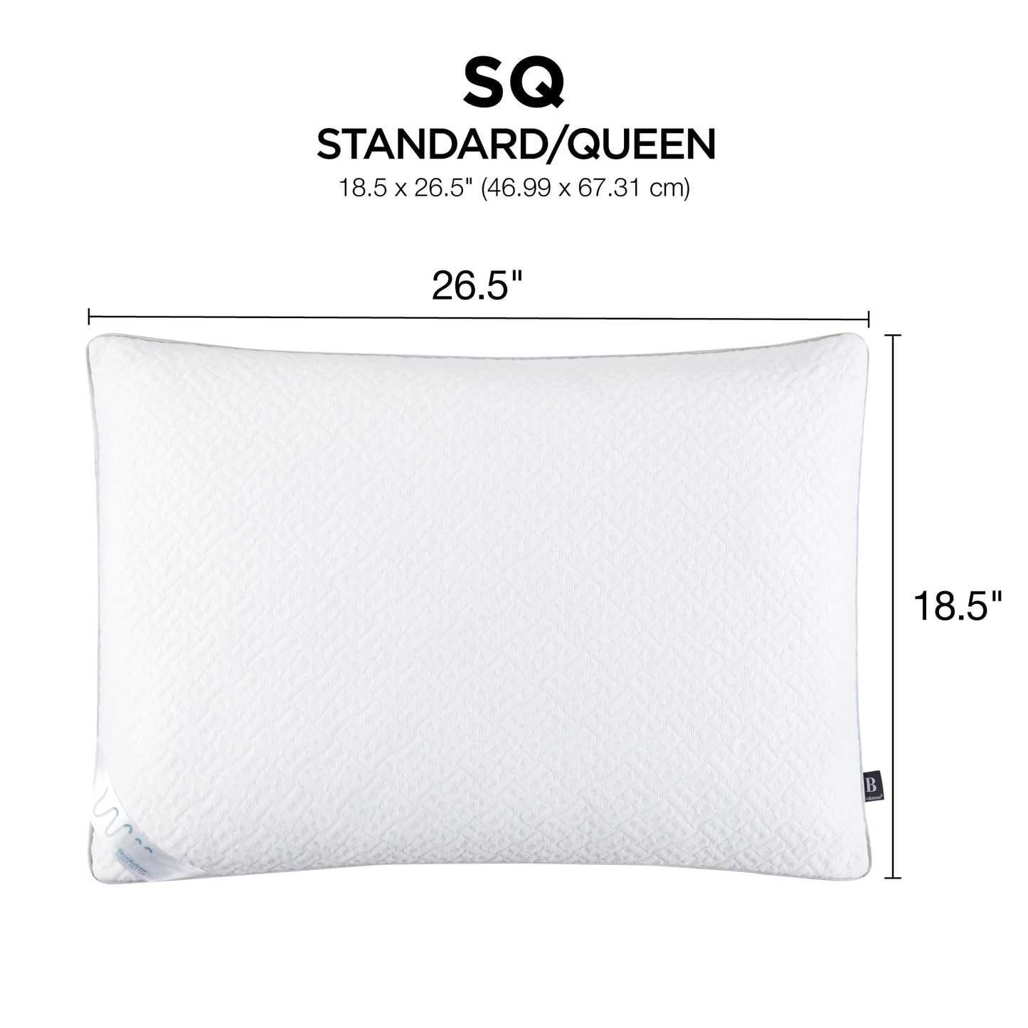 Brookstone Layer Adjustable Pillow | L Shape Zipper Allows 3 Adjustable Layers of Foam Clusters for Firm, Medium or Soft Pillow for Sleeping | 15 Combinations of Layers for Desired Support & Comfort