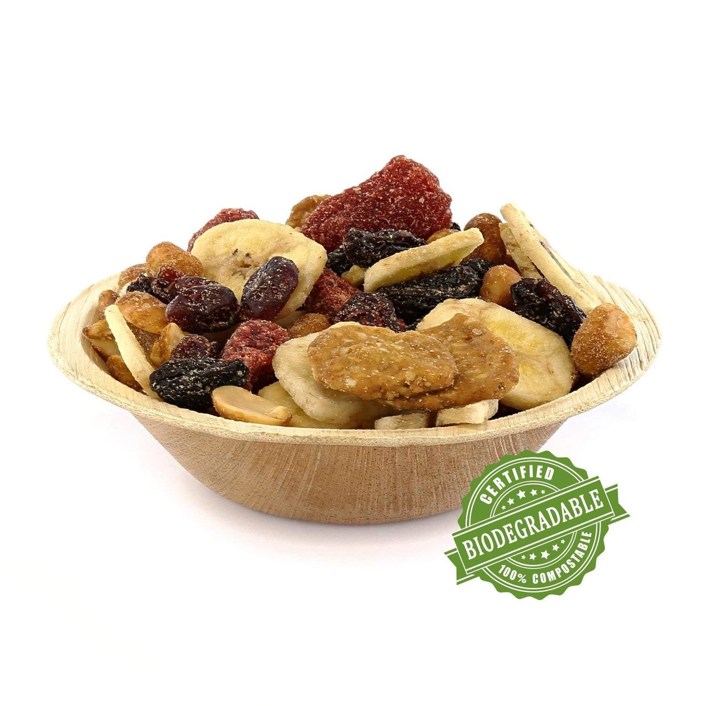 Charity Leaf Disposable Palm Leaf 4" Round Bowl (50 pcs) Dipping Bowls | Bamboo Like| All Natural and Biodegradable | Charcuterie Boards, BBQs, and Parties