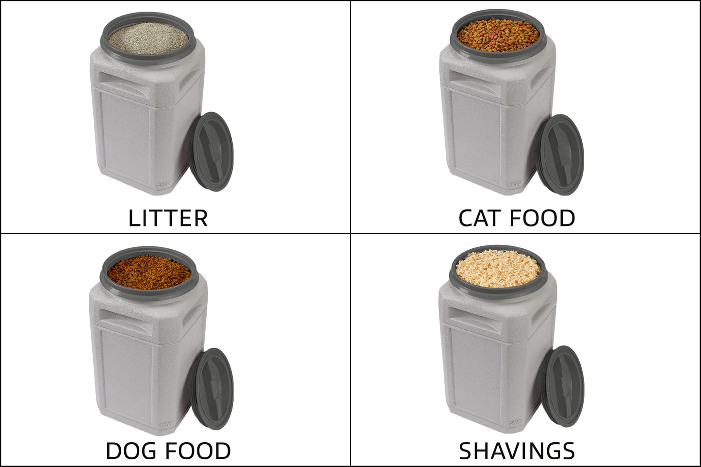 Mighty Tuff Airtight Dog Food Storage Container – 13 Gal, up to 54 lb Capacity – Cat and Dog Food Container with Twist Lid & Handles – BPA-Free, Made in USA
