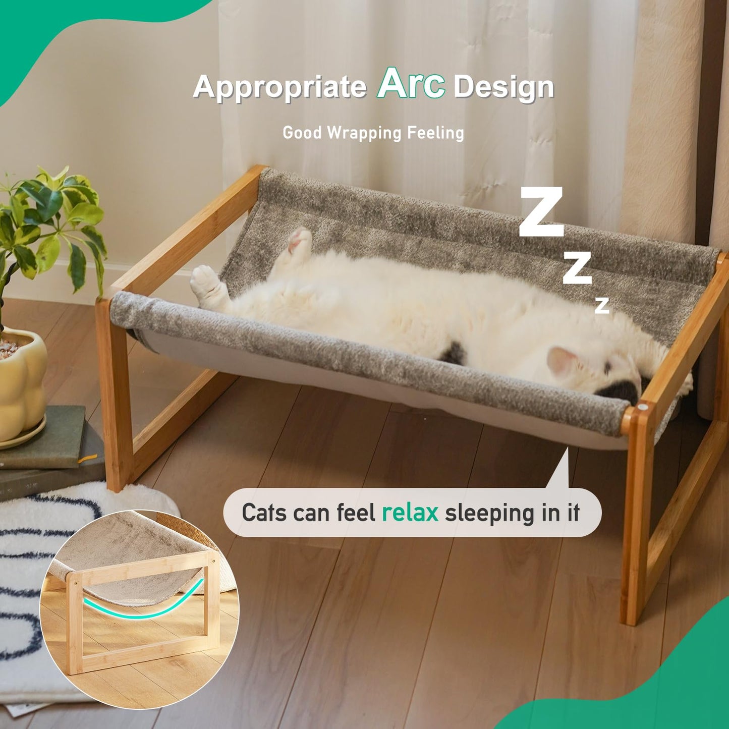 Kiplant Elevated Cat Bed, Large Hammock for Outdoor, 25 X 16.5 Inch Pet Furniture for Kitty, Puppy, Rabbit, Bunny and Small Animals