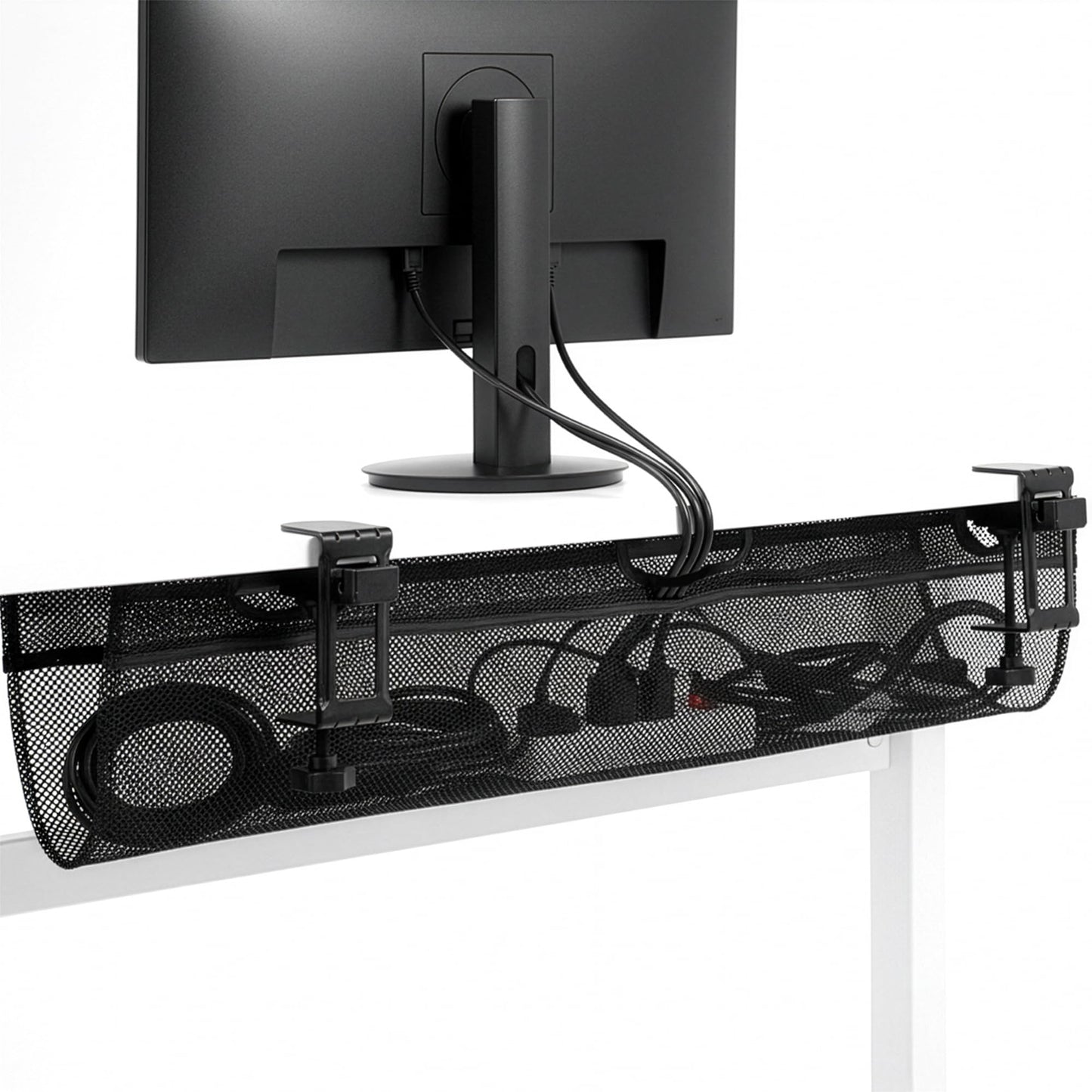 VIVO Mesh 91 cm Clamp-on Under Desk Cable Net, Workstation Wire Organizer, Cable Management for Home and Office, Black, DESK-AC36MH