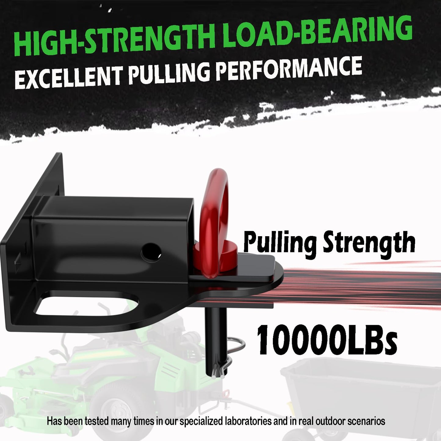 Upgraded Zero Turn Lawn Mower Hitch with 1-1/4" Receiver, 6mm Thicker Heavy Duty Steel Bolt On Trailer Hitch Receivers, Compatible with Many Models Lawn Mower, Tractor, Trailer, Golf Cart, ATV Etc.