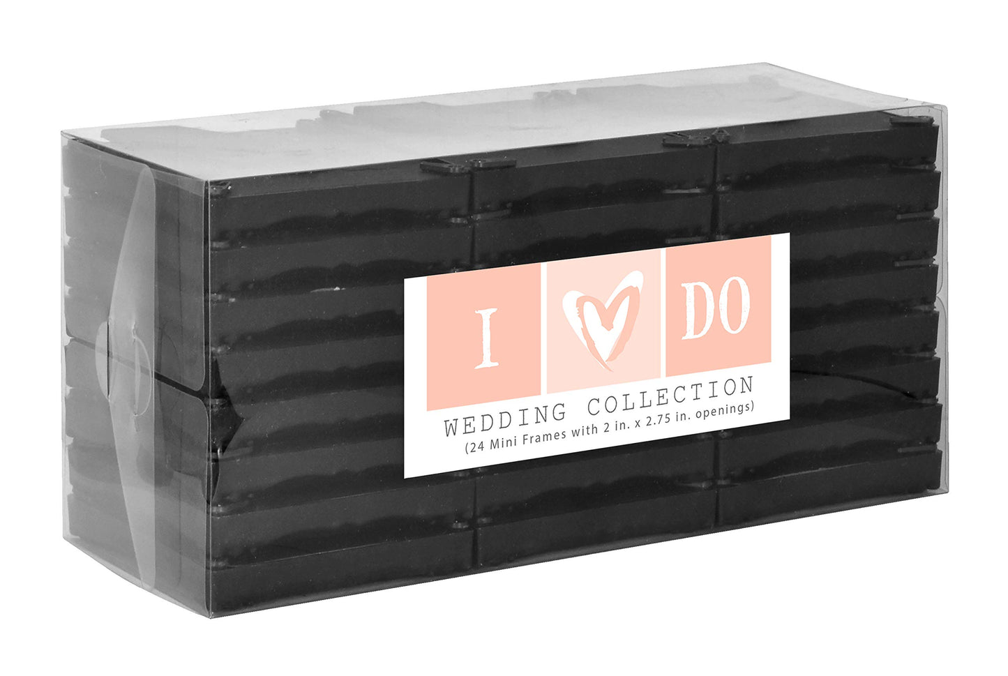MCS Wedding Photo Frame/Placecard Holder, 69039, 24-Pack, Black