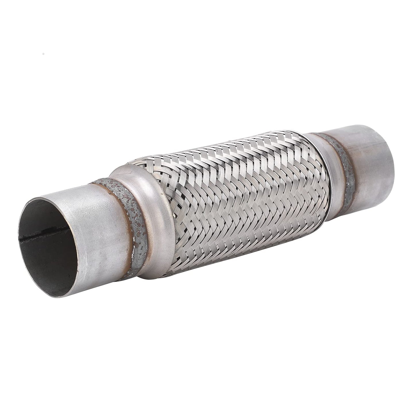 Heavy Duty Exhaust Flex Pipe, 2.5" x 8" x 12'' Stainless Steel Braided Flexible Exhaust Pipe, Universal Fit for Cars & Trucks, Durable Car Exhaust Pipe Repair Replacement Kit, 63mm x 300mm