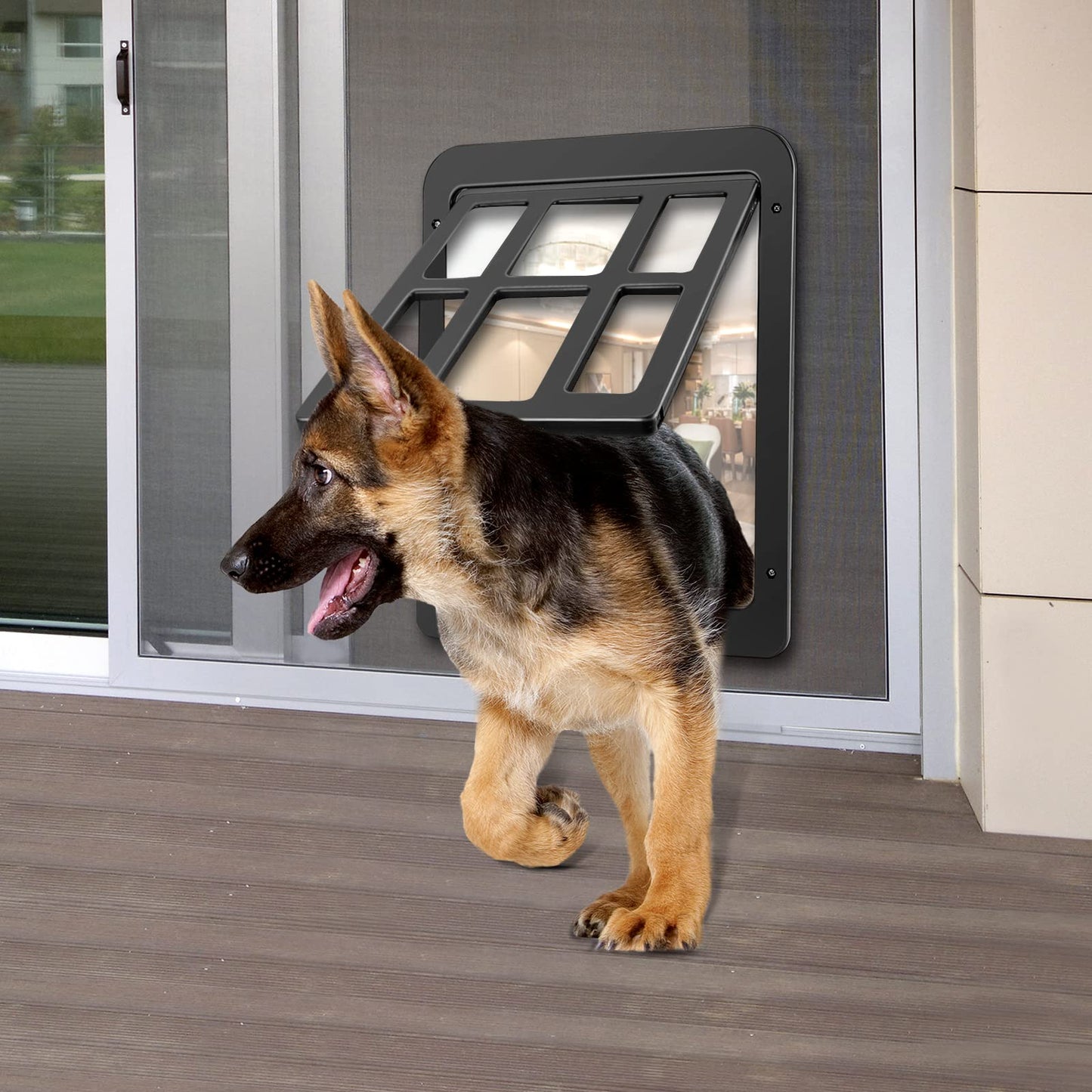 Ownpets Dog Screen Door, Inside Door Flap 12x14x0.4 Inch, Lockable Pet Screen Door, Magnetic Self-Closing Screen Door with Locking Function, Sturdy Screen Door for Dogs Cats