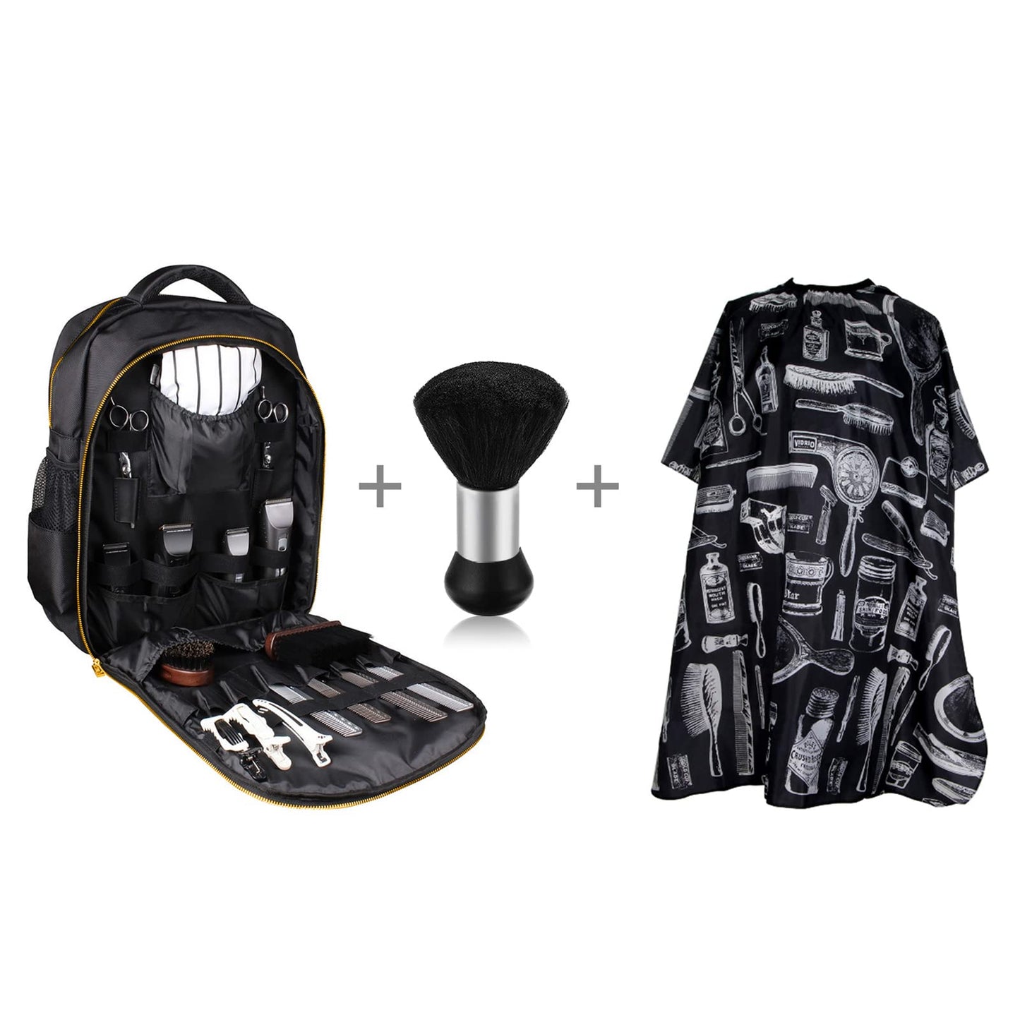 Barber Case Barber Bag Barber Bag Backpack Barber Kit for Barber,Large Capacity,Pure Copper Zipper,Water Proof,with 1pcs Barber Cape&Barber Brush,Barber Supplies of Professional Barber Bag.