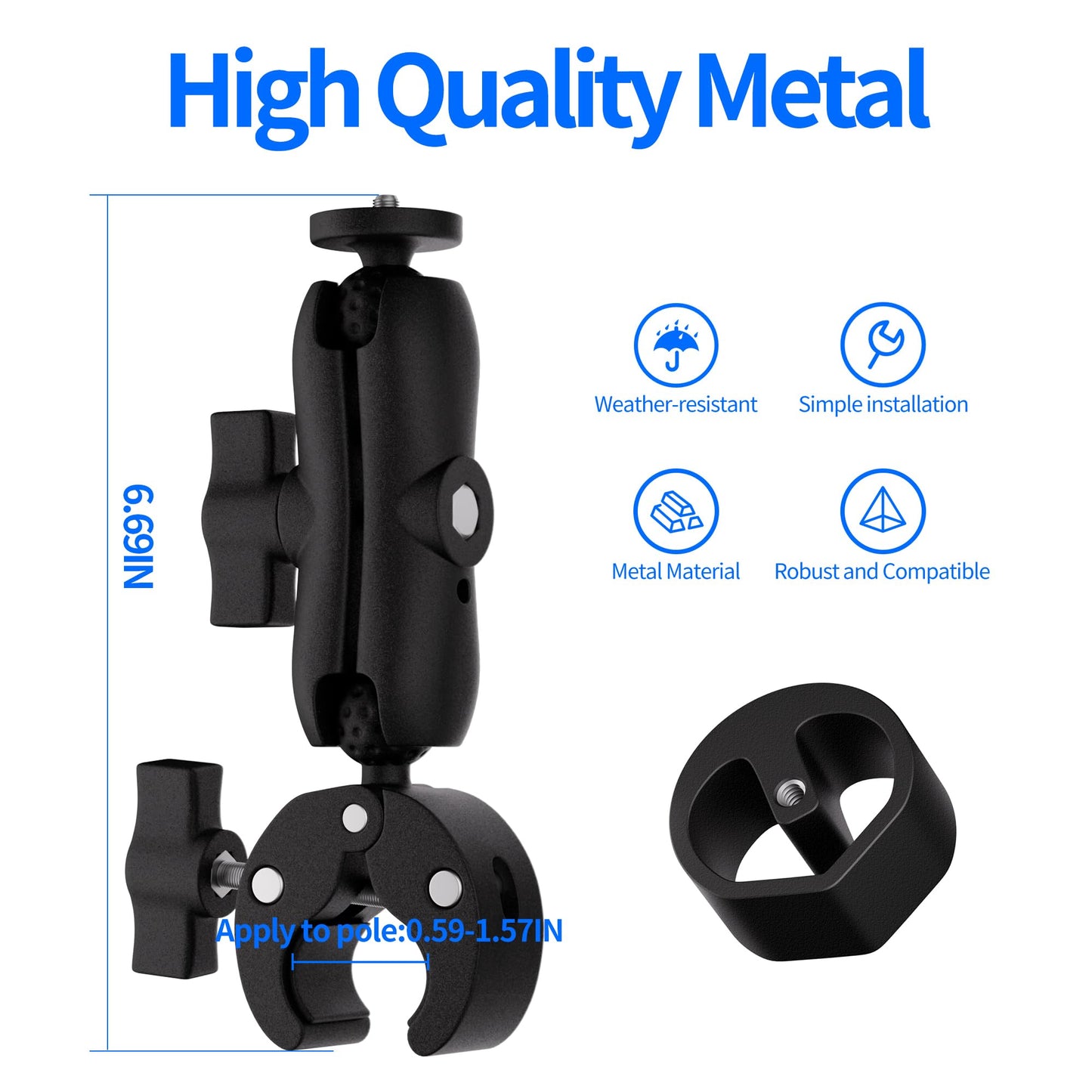Starlink Mini Mount, Starlink Mini Clamp Mount for Car RV Rack Compatible with 2025 New Version Pipe Adapter and 2024 Pipe Adapter