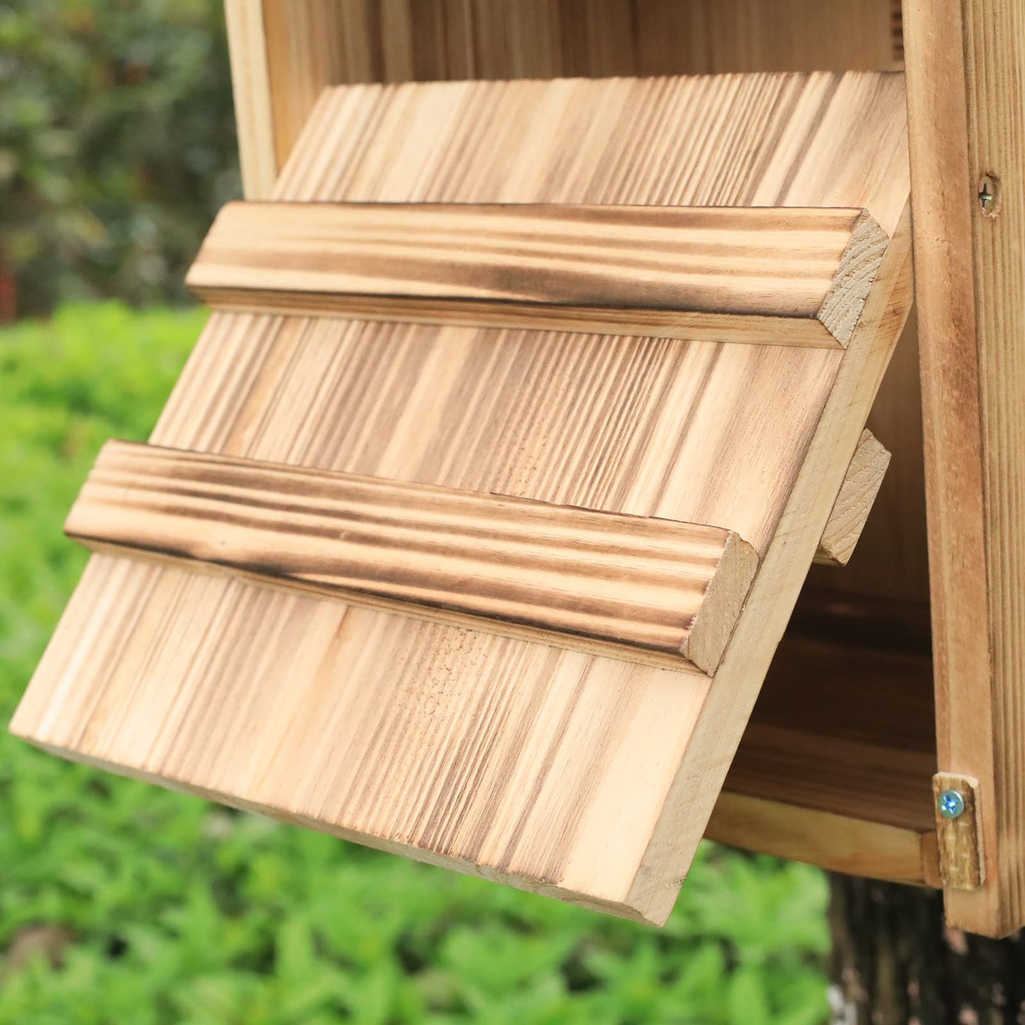 Owl House for Outdoors,Screech Owl Nesting Box, Saw Whet Bird House for Outside,Large Wood Bird Box