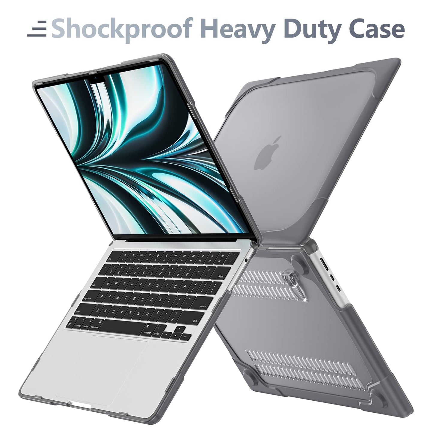 Batianda FlexStand Heavy Duty Case for MacBook Air 13.6 inch, Matte Gray