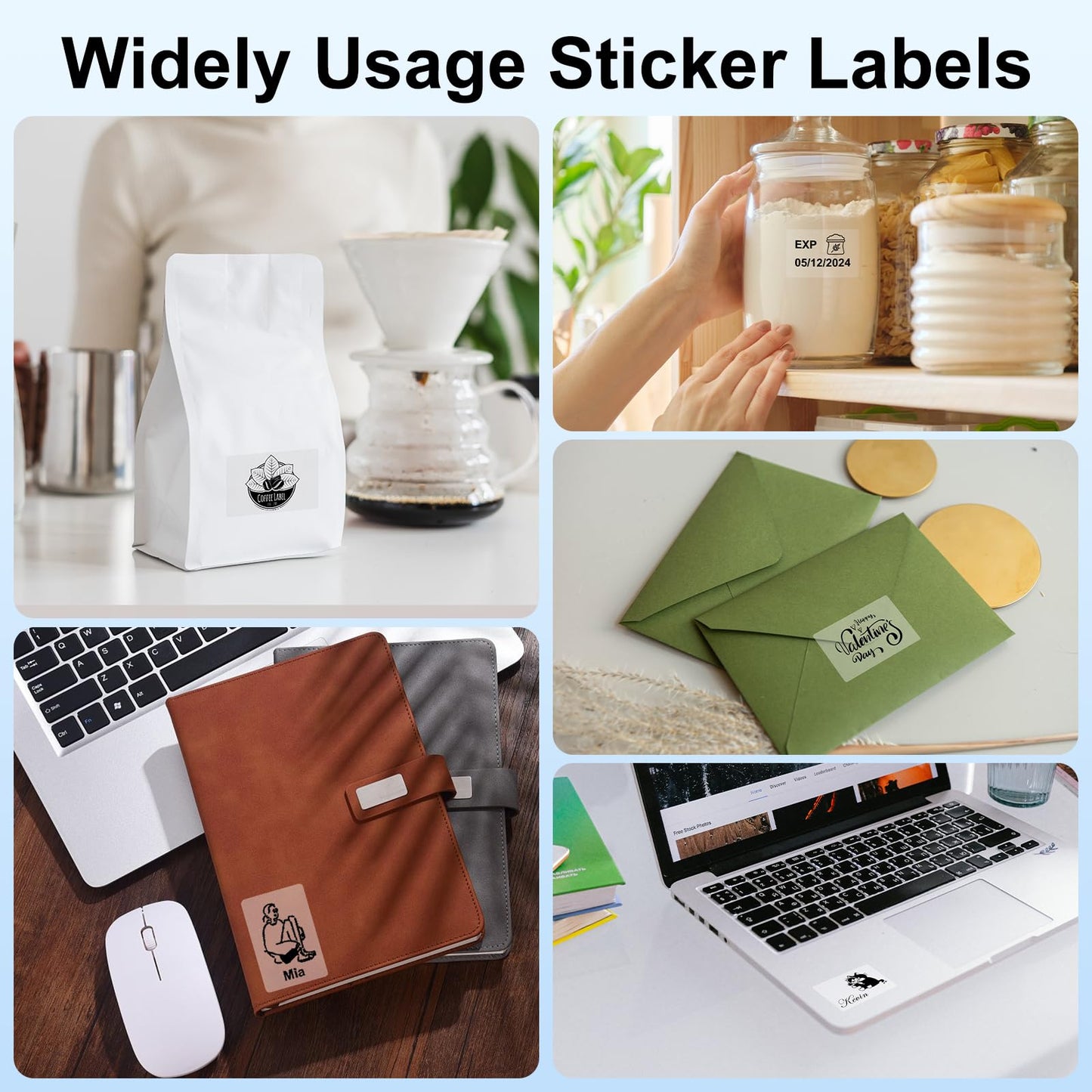 Phomemo 3 Rolls Transparent Labels, 1.57'' x 2.36'' (40 x 60mm) Sticker Labels for Phomemo M220 M110 M221 M120 M220 Label Maker, for Barcode, Qr Code, Box, Name