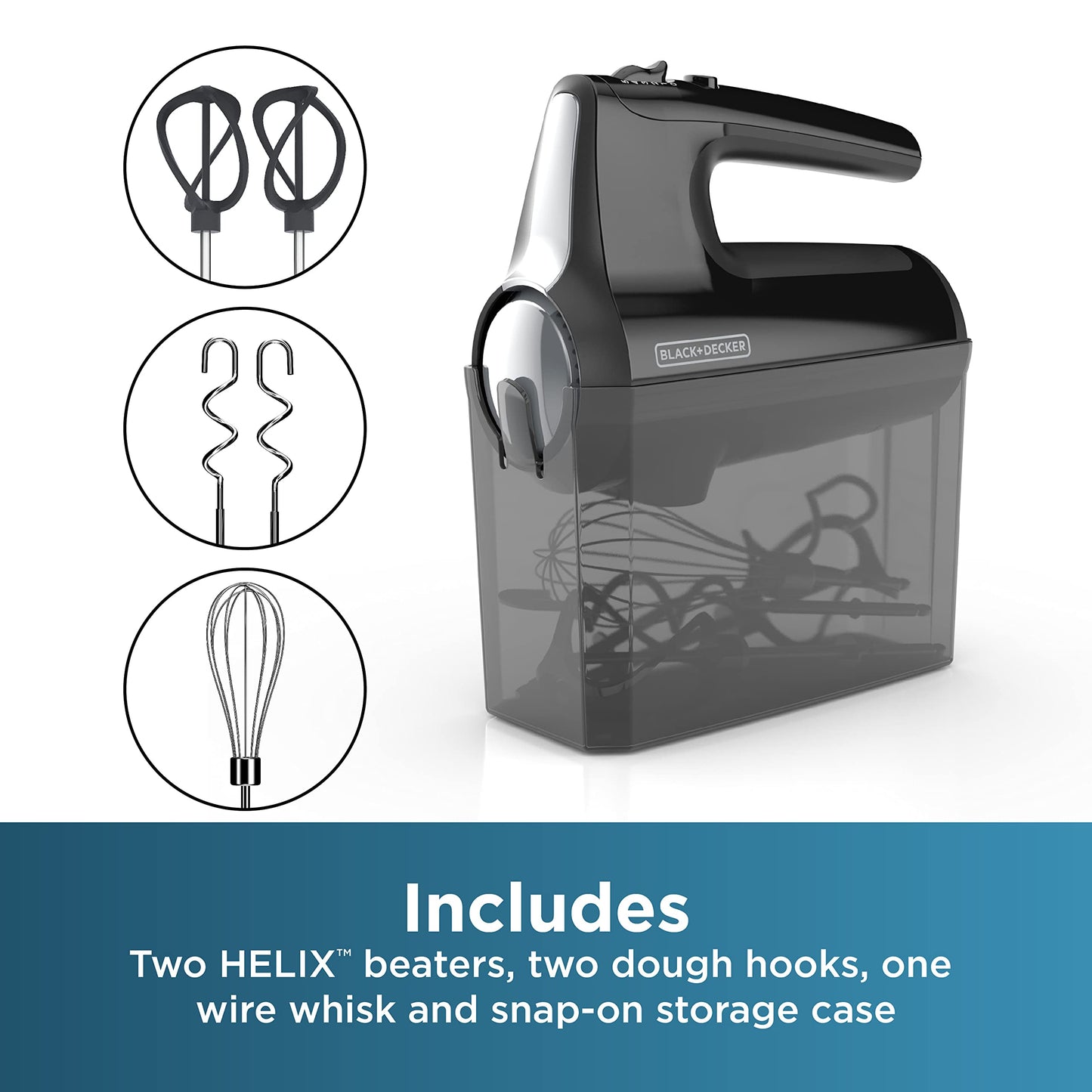 BLACK+DECKER Hand Held Mixer MX610BC, 5-Speed, Black