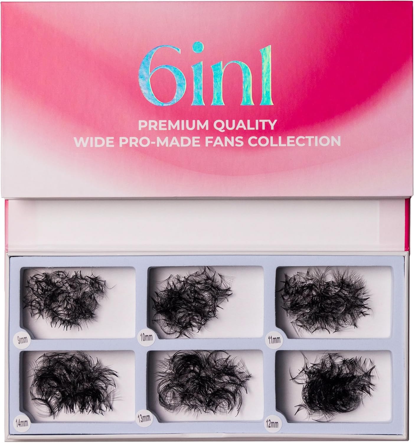 LLBA Promade Mix 1500 Fans, Handmade Volume Eyelashes, Multi Selections From 5D To 12D, C CC D Curl, Thickness 0.03~0.1 mm, 9-18mm Length, Long Lasting, Easy Application 8D-0.05 D 9-14mm