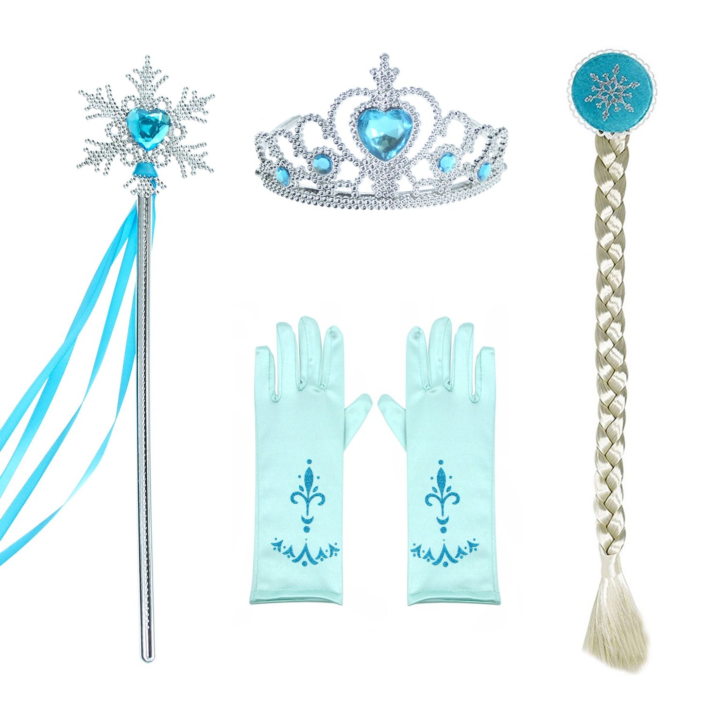 Party Chili Princess Costumes Birthday Dress Up For Little Girls with Crown,Mace,Gloves Accessories 2t 3t (100)