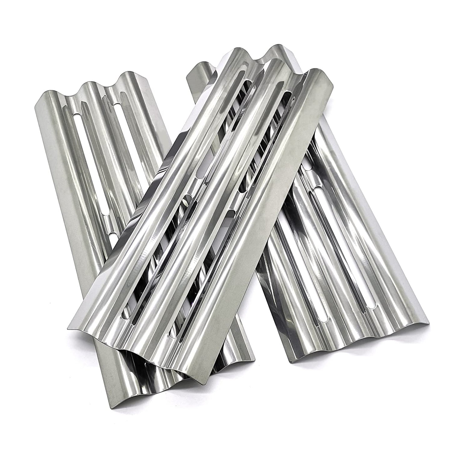 WEMEIKIT 3 Pcs BBQ Heat/Sear Plate Replacement Part for Napoleon Gas Grills as LEX, Legend, Mirage, Lifestyle Series of 485, 605, 730 Models, 16 1/2 x 6” Stainless Steel Heat Shield Flame Tamer