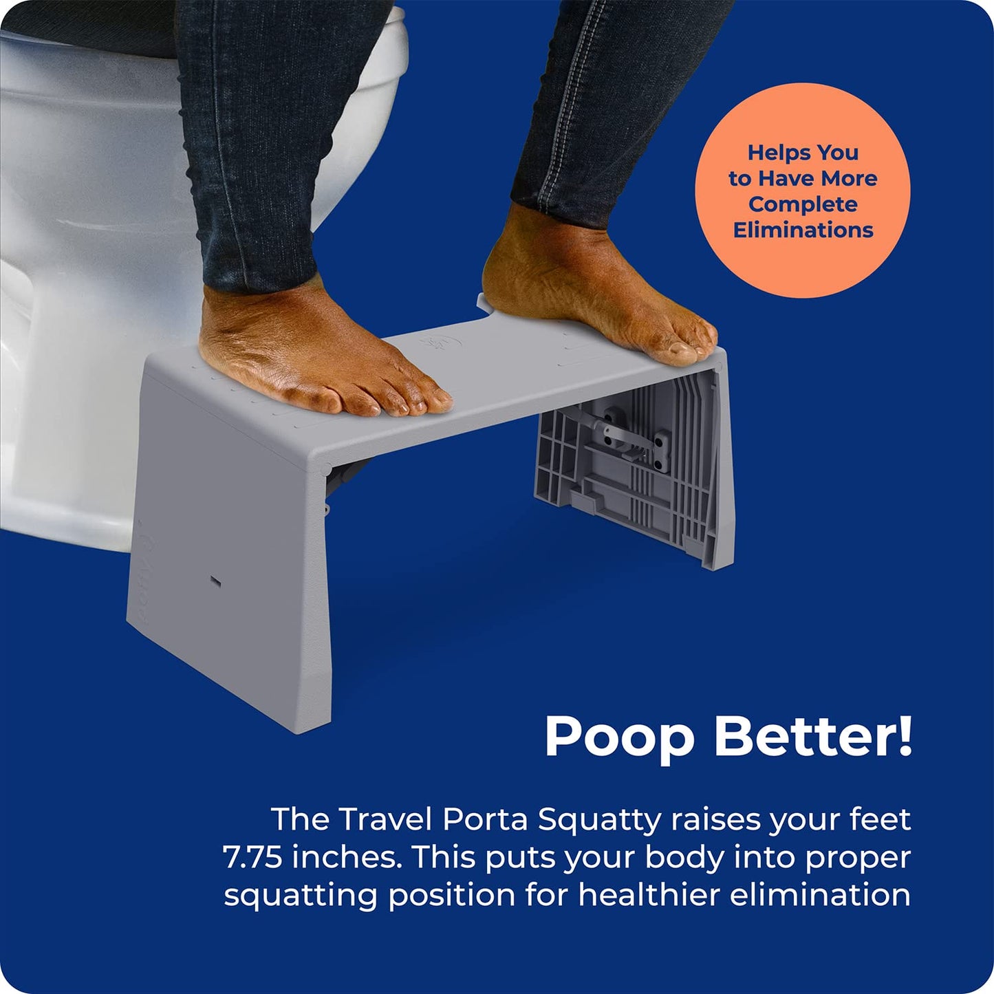 Squatty Potty porta-squatty Stool, 1.8 lb, 7" Single Pack, Foldable