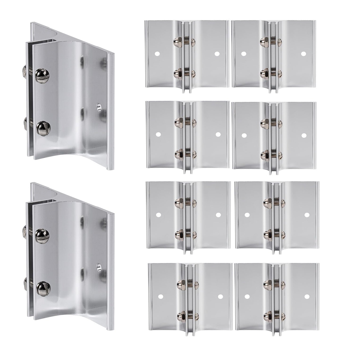 SINKAA Aluminum Corridor Sign Holder, 10 Pack Direct Sign Mount Bracket, Silver, 2" Length, 1/8" Substrate, Wall Mount, Easy to Install