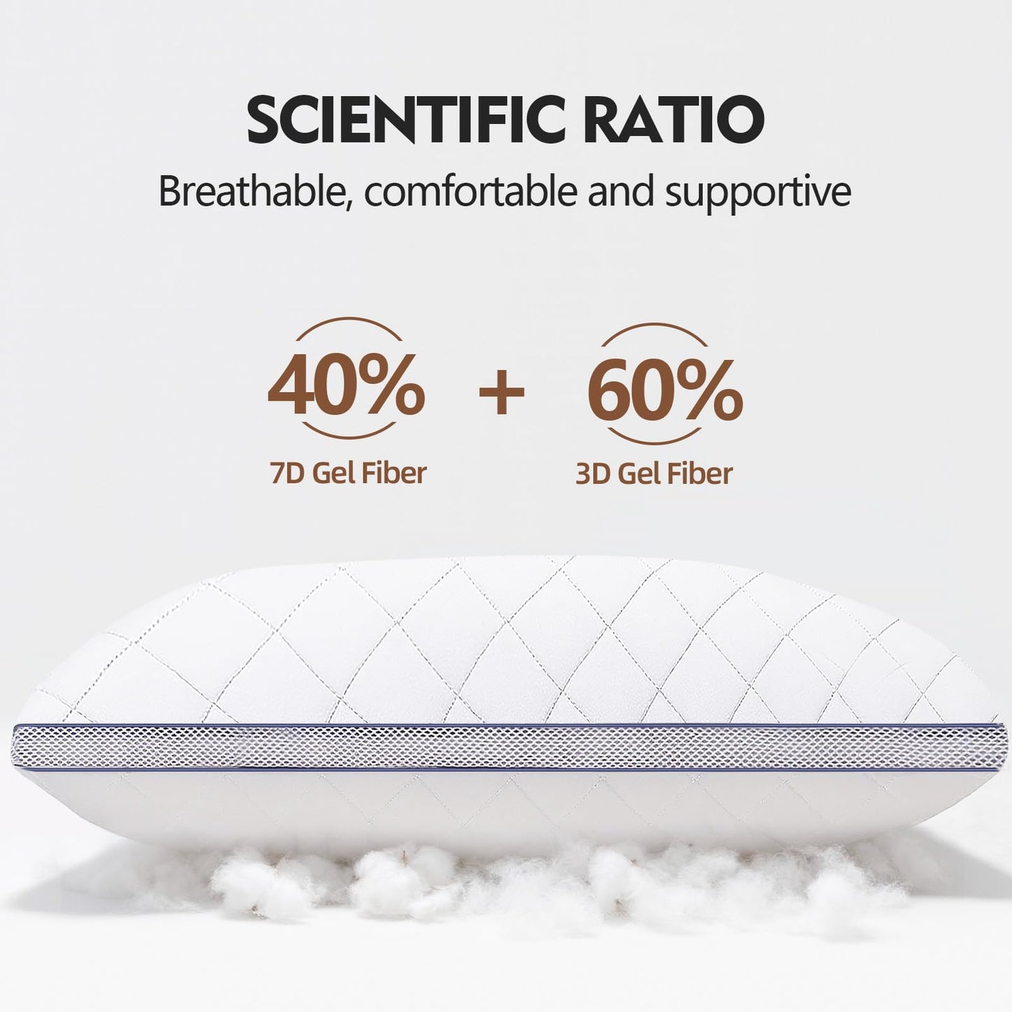 Svarvns Standard Size Pillows 2 Pack, Hotel Quality Bed Pillows with Premium Support, Breathable Pillows for Side, Back and Stomach Sleepers, No Odor, White
