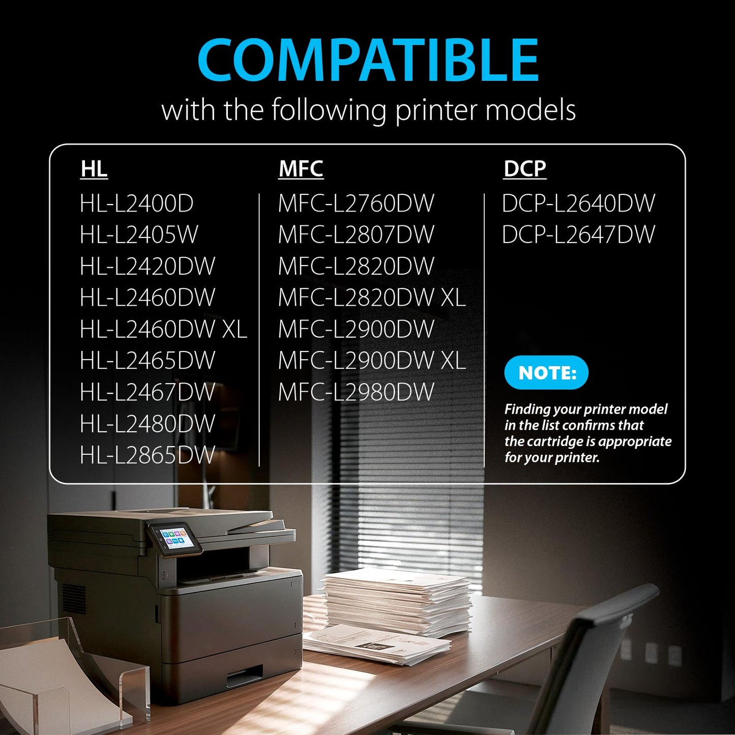 Smart Ink Compatible TN830XL Toner Cartridge Replacement for Brother TN830XL TN830BK TN830 XL with CHIP (2 Pack) to use with DCP-L2640DW HL-L2460DW MFC-L2820DW HL-L2400D HL-L2405W HL-L2865DW Printers