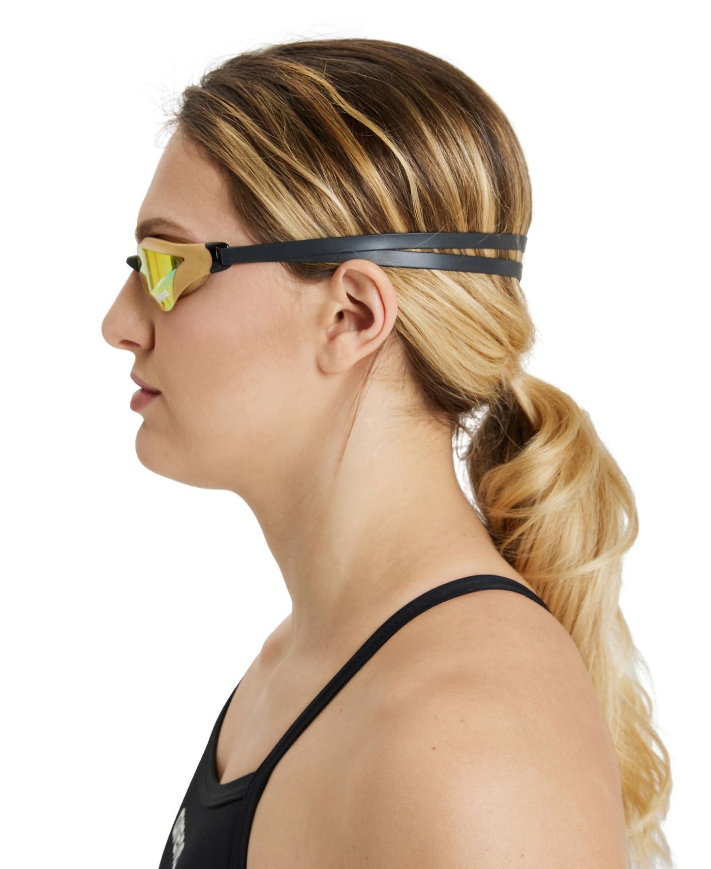 ARENA Cobra Core Swipe Mirror Unisex Adult Swimming Goggles with Curved Mirror Lenses, Anti-Fogging, UV Protection, 5 Interchangeable Nose Bridges