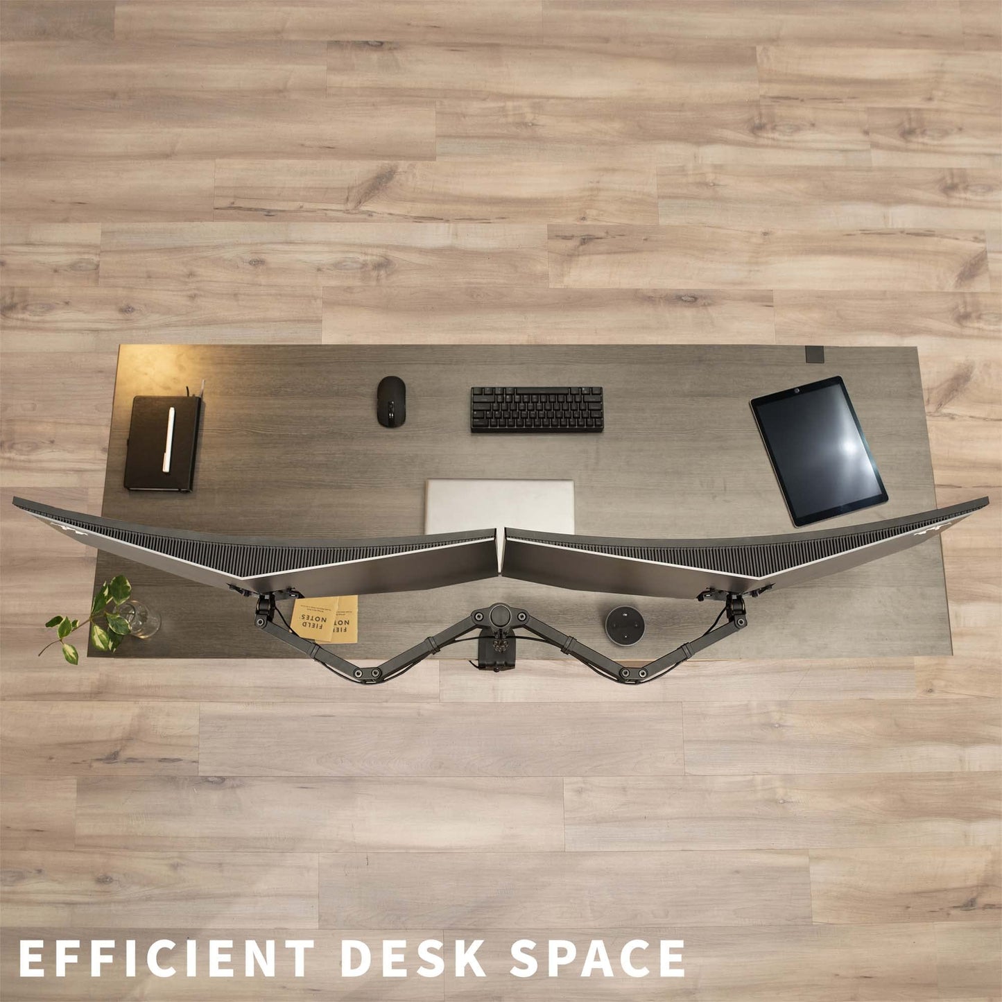 VIVO Full Motion Dual Monitor Desk Mount Clamp VESA Stand w/Double Center Arm Joint, Fits up to 34 inch Screens, STAND-V102D