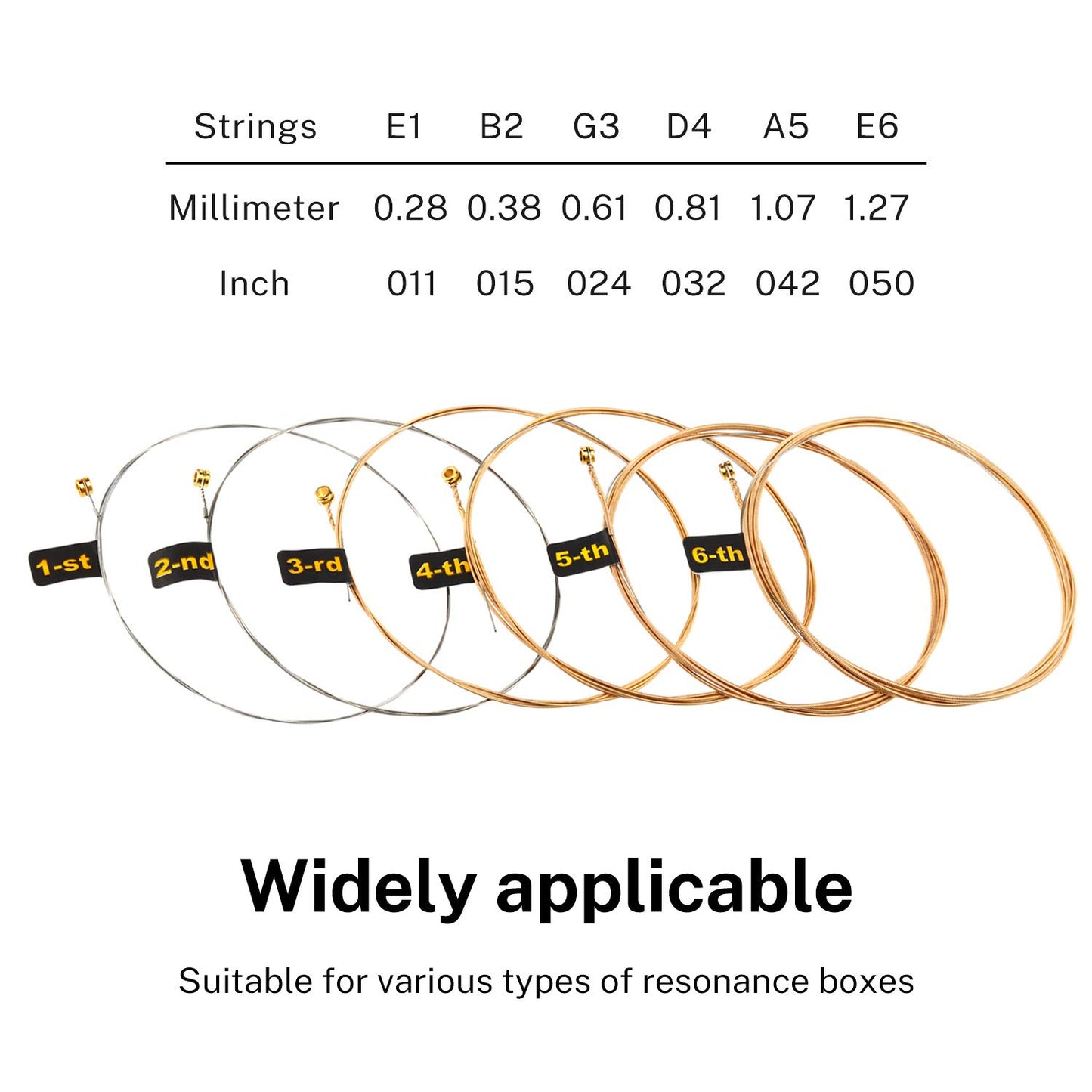 Donner Das-20L Phosphor Bronze Acoustic Guitar Strings, Soft Hexagonal High Carbon Steel Strings Set, Light Tension for Beginner,11-50 (10 Packs)