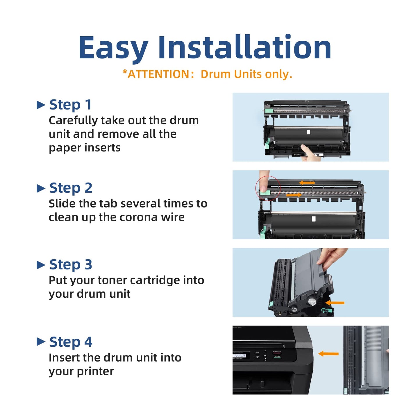 DR730 Drum Unit Replacement for Brother DR 730 DR-730 DR760 DR-760 Work with DCP-L2550DW HL-L2390DW MFC-L2710DW MFC-L2730DW MFC-L2750DW HL-L2350DW HL-L2395DW All-in-Ones Laser Printers (1 Pack)