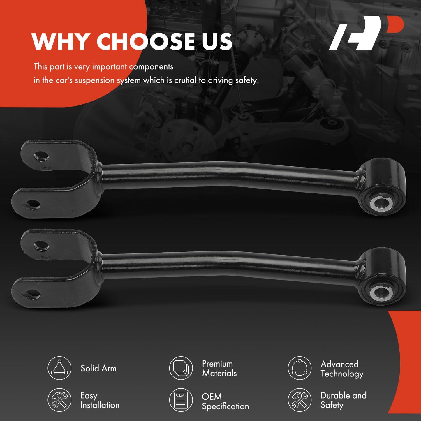 A-Premium 2 x Rear Upper Suspension Control Arm/Lateral Arm, with Bushing, Compatible with Dodge Journey 2011-2019, Avenger 2011-2014 & Chrysler 200 2011-2014