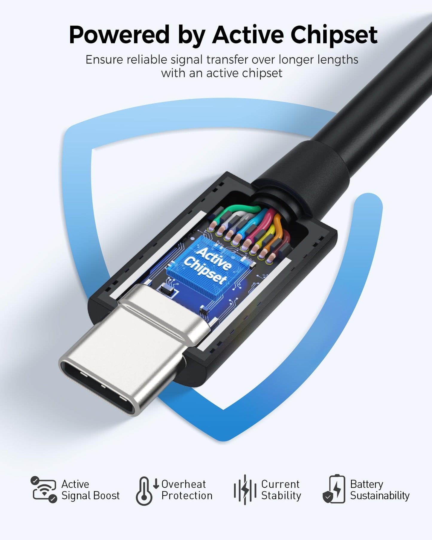 Cable Matters [Intel Certified] 40Gbps Active Thunderbolt 4 Cable 6.6 ft with 100W Charging and 8K Video - Fully Compatible with USB C/USB-C, USB 4 / USB4, and Thunderbolt 3