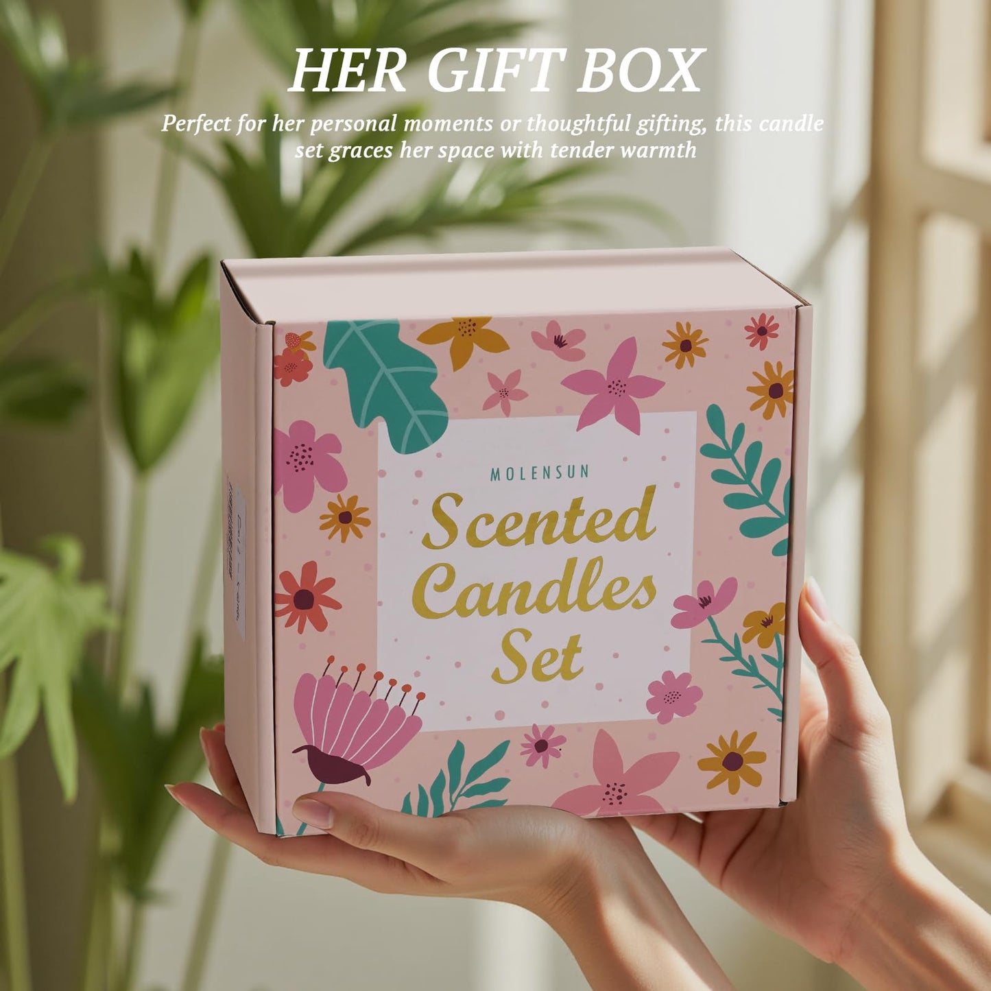 4 Pack Candles for Home Scented, 28 oz 200 Hour Long Lasting Candles, Aromatherapy Jar Candle Set, Soy Candles Gift for Women, Scents of Lavender Thyme/Lemon Eucalyptus/Sage &Citrus/Vanilla Cupcake