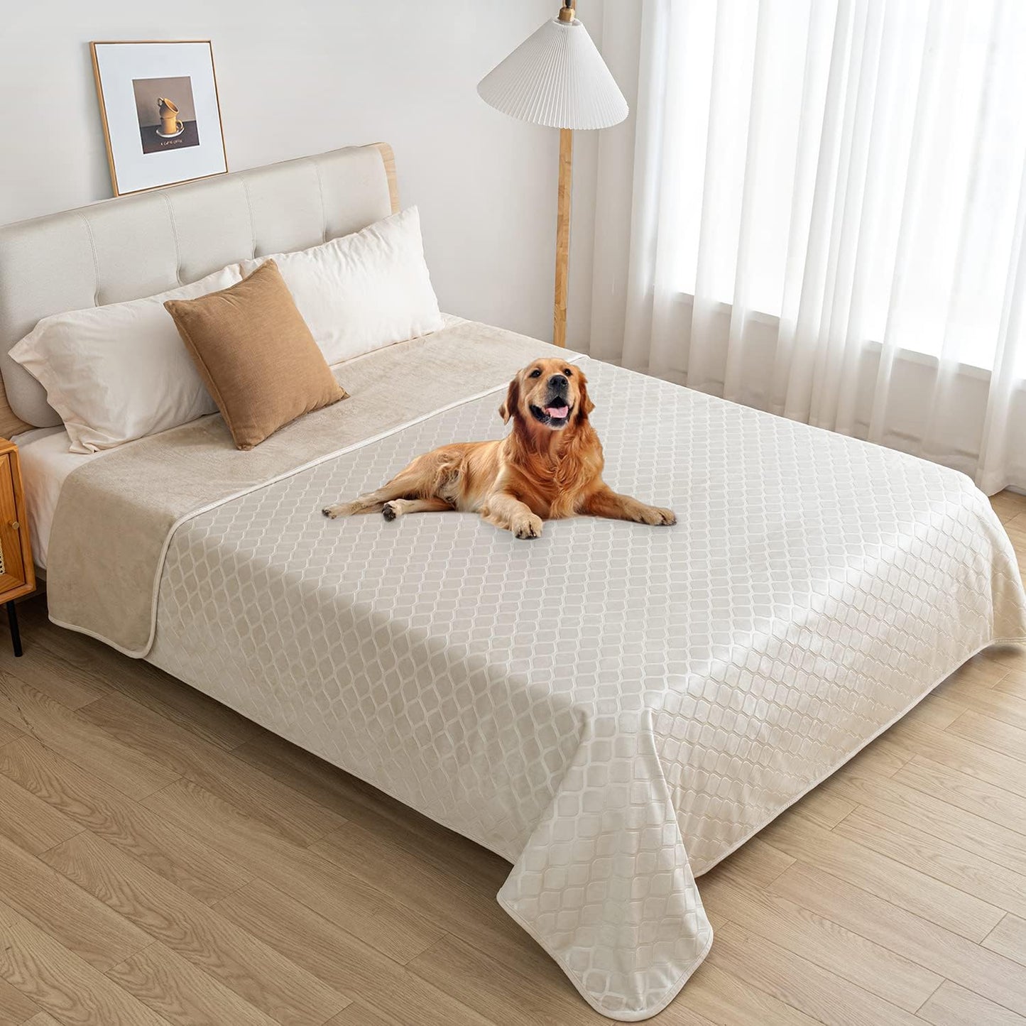 fuguitex Waterproof Dog Blanket Bed Cover Dog Crystal Velvet Moroccan Fuzzy Cozy Plush Pet Blanket Throw Blanket for Couch Sofa