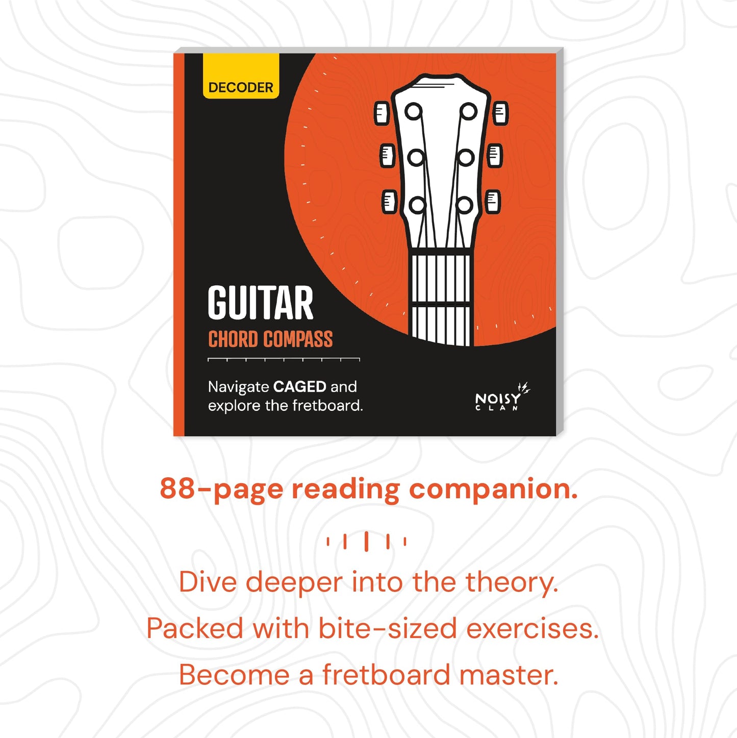 Noisy Clan Guitar Chord Compass & Book Set - Master Fretboard Logic and CAGED System - Simplify Songwriting and Theory - Portable Tool & 64-Page Guide