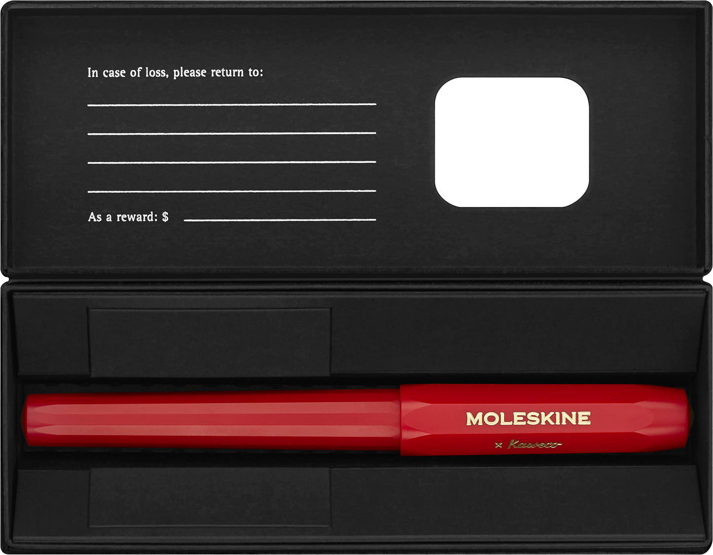 Moleskine x Kaweco, Fountain Pen, Medium Nib, Red with Blue Ink