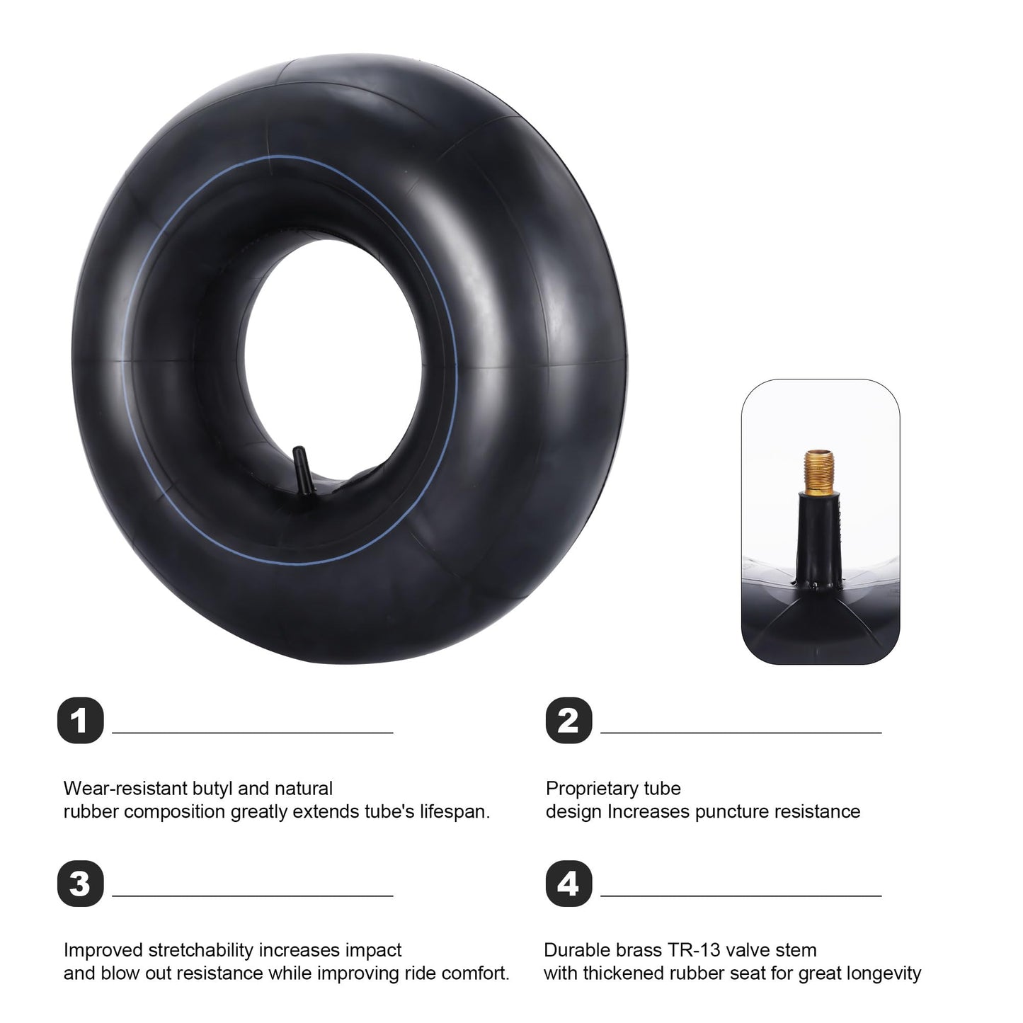 (2-Pack) 18x8.50/9.50-8 Inner Tube Replacement for Tractor Lawn Mower Golf Cart ATV Wheelbarrow Snowthrower, TR13 Straight Valve Stem