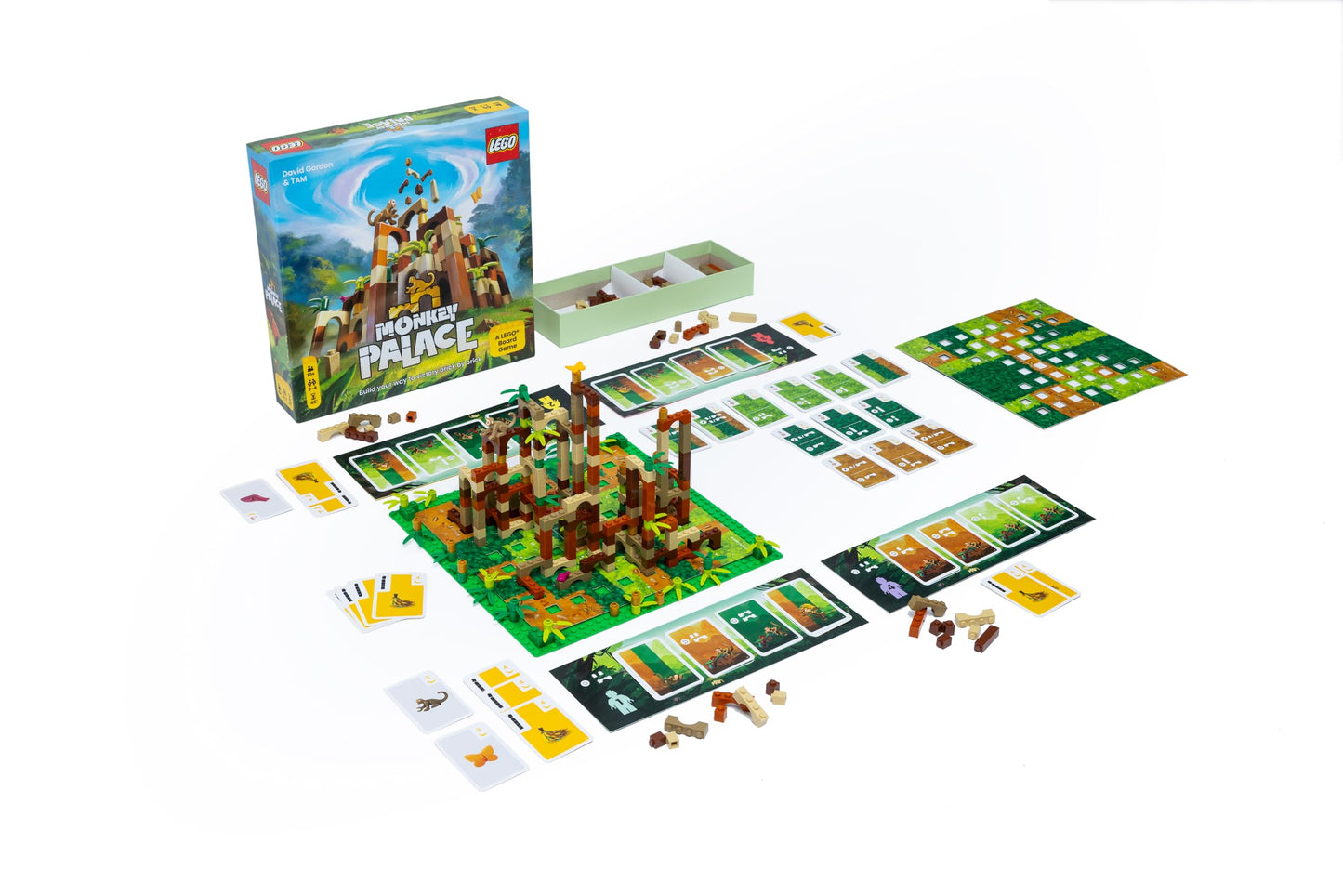 Monkey Palace (Bilingual French/English) - Board Games - Strategy/Building - Games for Family - Ages 10+ - 2 to 4 Players - 30 to 45 Minute Playtime - Made by Asmodee
