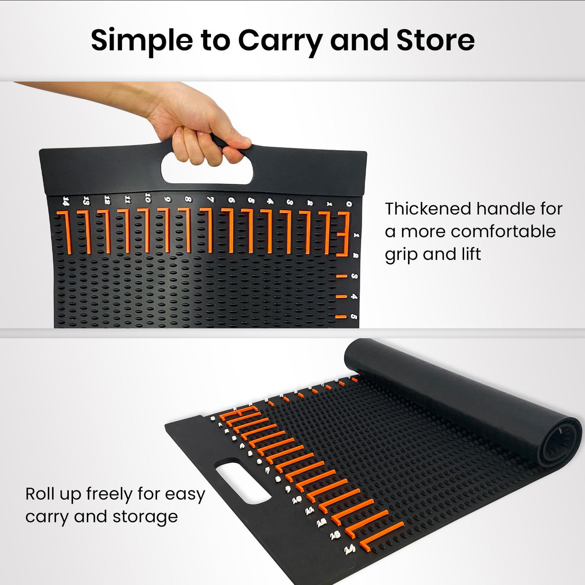 Pristis Anti-Slip Fish Fillet Mat with Measuring Scale, Large Rollable Cleaning Board with Texture & Ruler for Filleting Scaling, 28'' x 16'' Nonslip Heavy Duty Cutting Mat Tool Kit for Boat