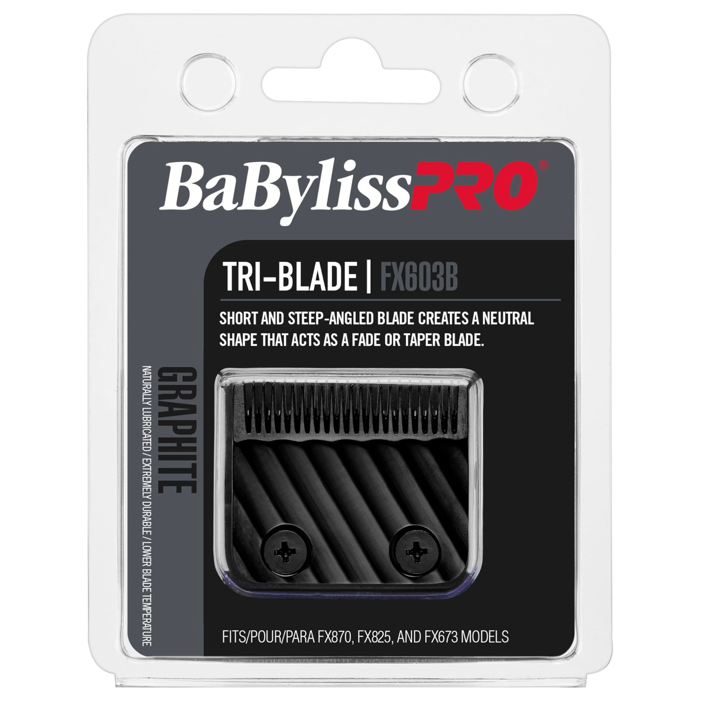 BaBylissPRO Barberology Black Graphite Replacement Tri Wedge Replacement Clipper Blade (FX603B)