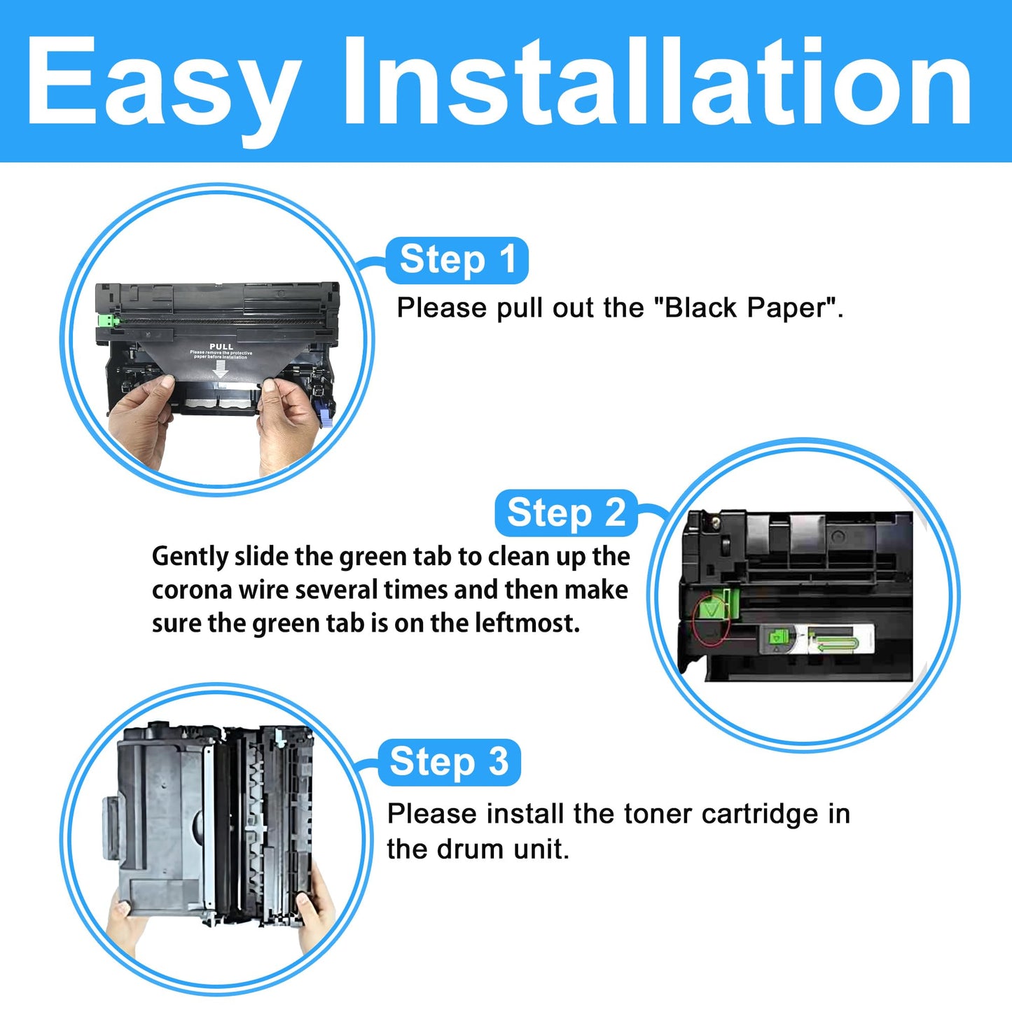 LCL Compatible Toner Cartridge and Drum unit Replacement for Brother TN850 TN820 TN-850(2PK)Toner and DR820 DR-820 Drum for HL-L5000D HL-L5100D HL-L5200DW HL-L5200DWT HL-L6200DW HL-L6200DWT HL-L6250DW