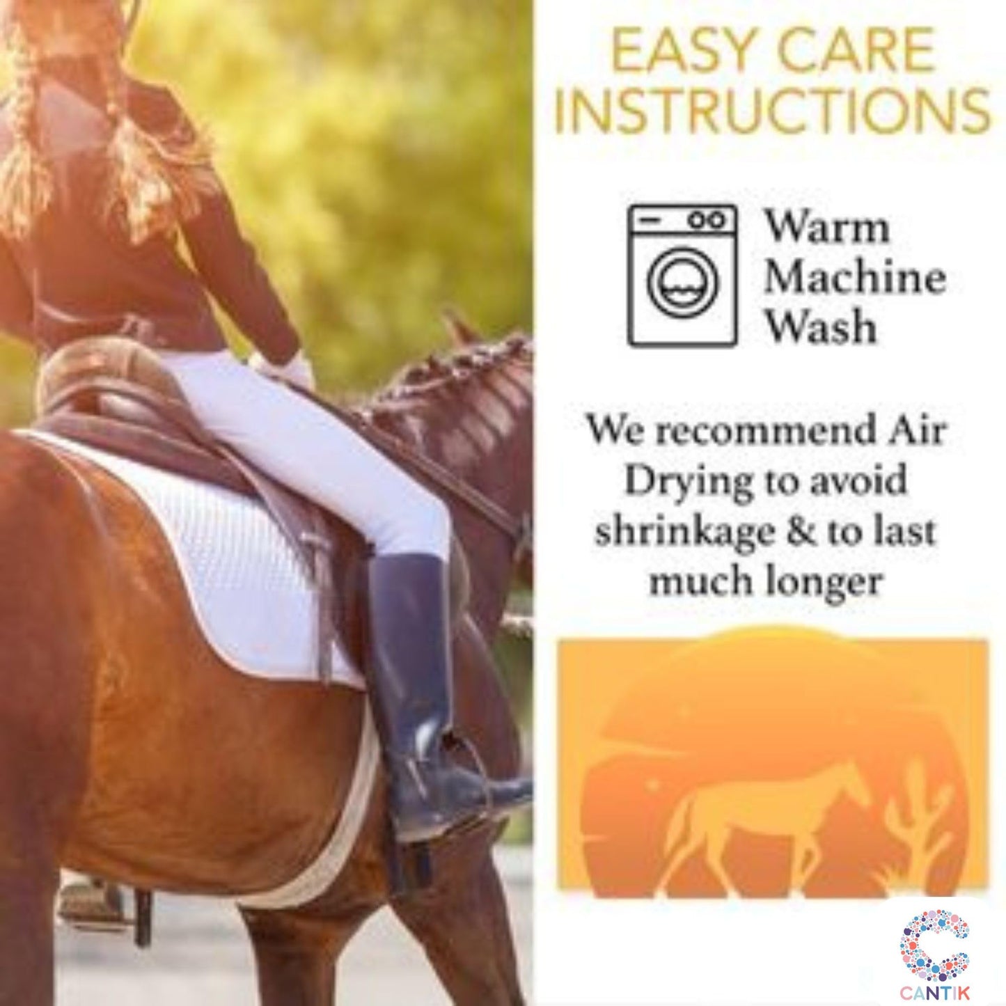 Cantik Horse Socks & Horse Hair Ties - Knee High Equestrian Socks (3 Pairs), Soft & Cotton Rich - Perfect Horse Gift For Girls, Teenagers, & Horse Lovers. Horse Riding Socks & 5 Ouchless No Crease Hair Ties Gift Set Cantik Horse Socks & Horse Hair Ties -