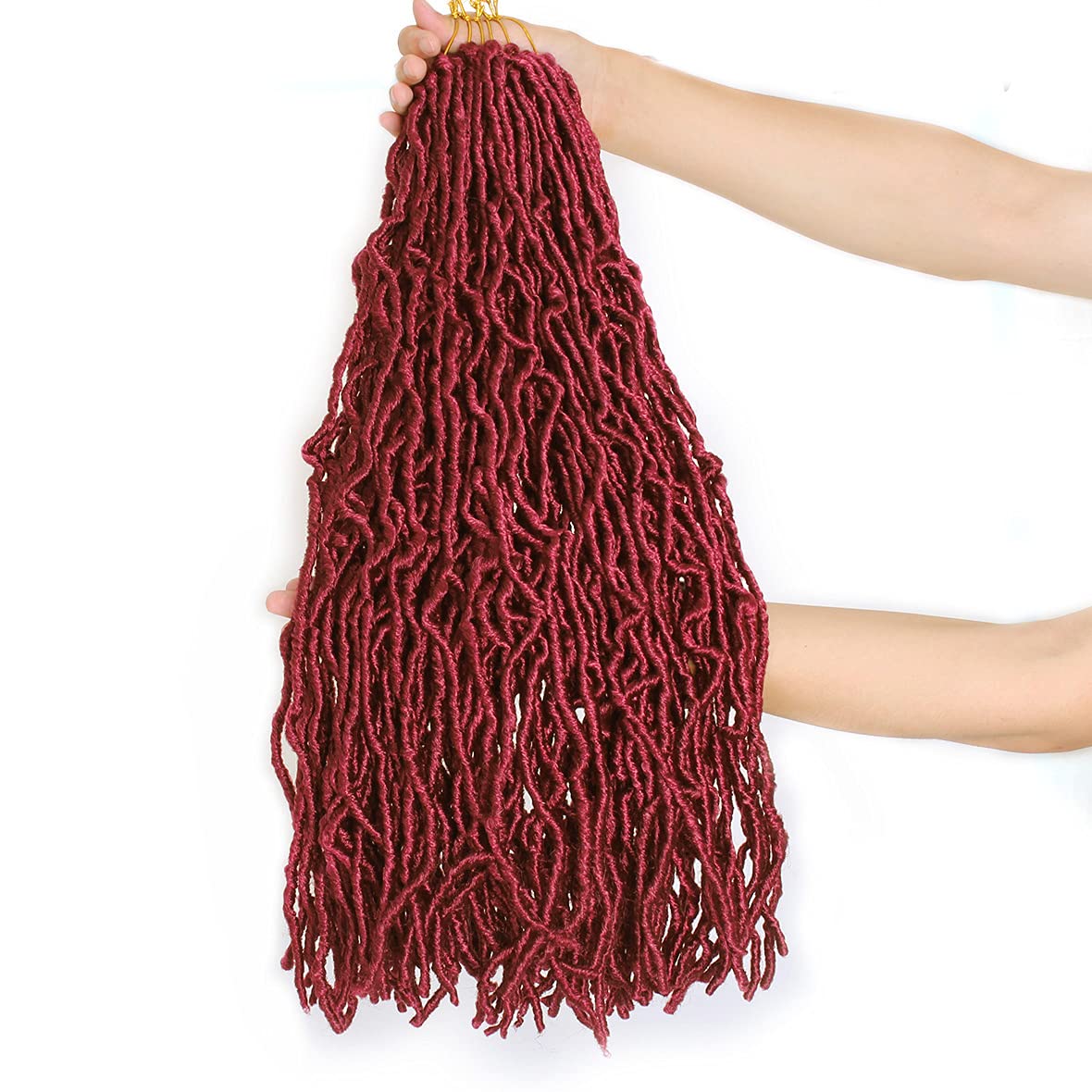ZRQ 7 Bundles Crochet Synthetic Hair 24" 7 Bundles 7 Bundles Long Soft Crochet Goddess Hair Braids Crochet Braids Soft Pre-Curled Hair Locs Braided Afro Roots Synthetic Hair Extensions (24", Insect #)