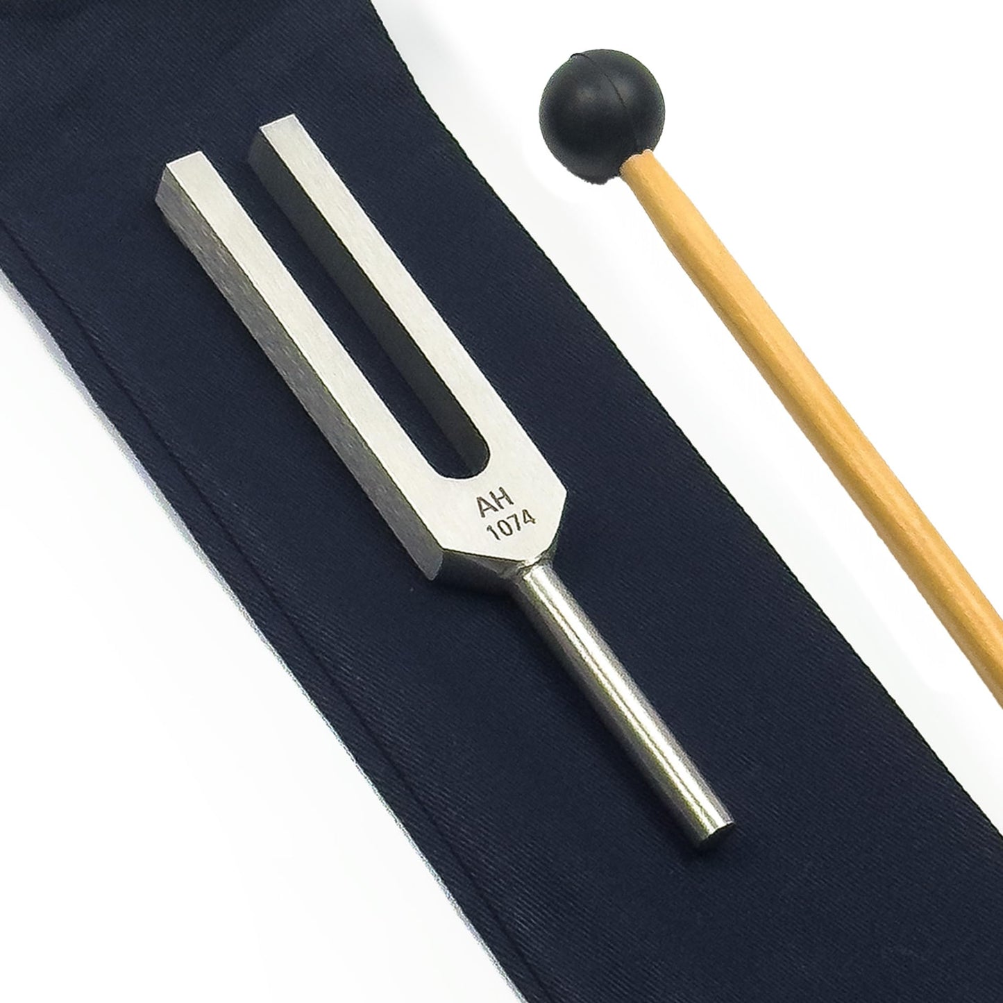 1074 Unweighted Solfeggio Chime Frequency Tuning Fork for Healing with Carry Bag and Striker - Sound Healing, Biofield Harmonization - Sound Healing Instruments, Sound Therapy Tools, Biofield | Silver