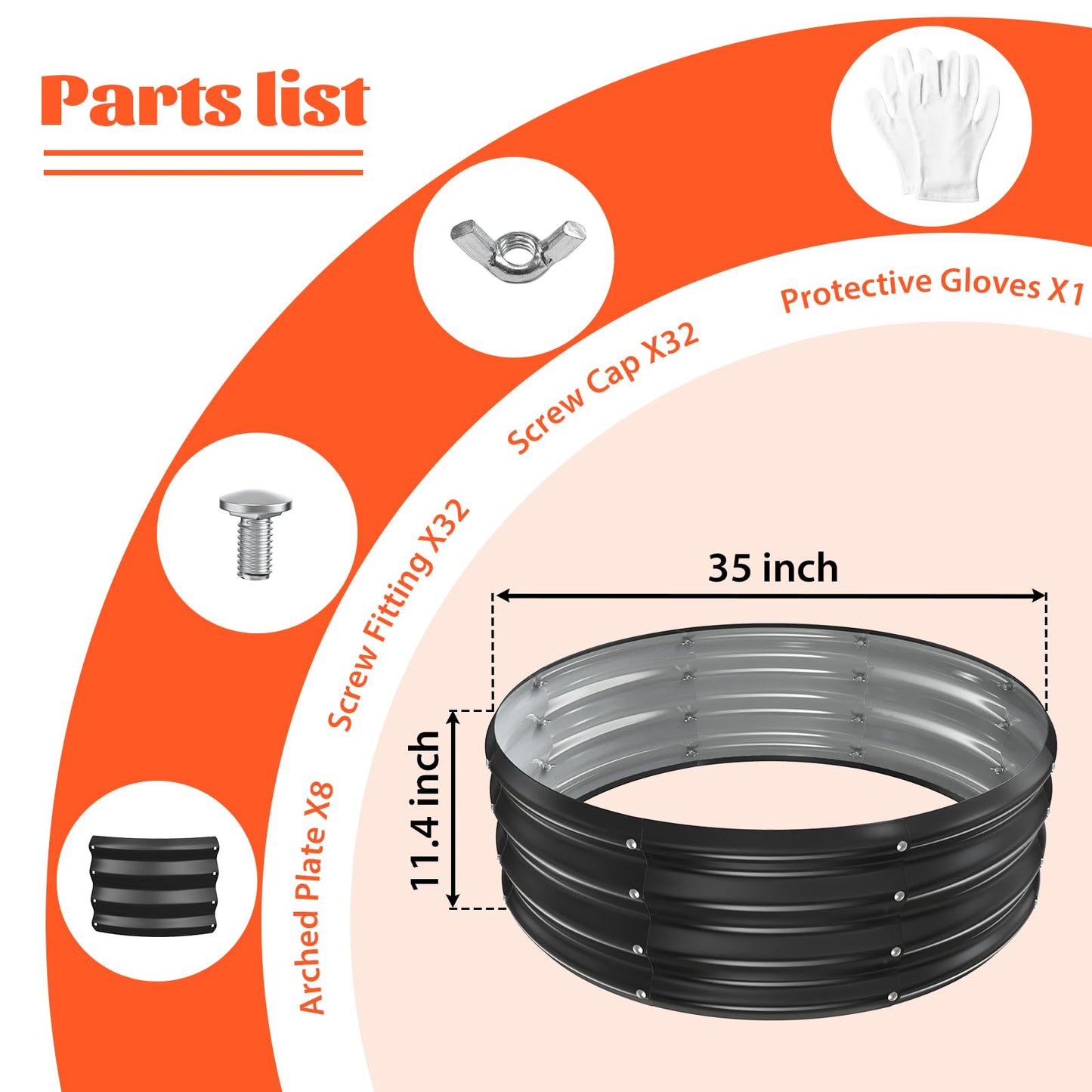 YSEJOMP 36 Inch Round Galvanized Fire Pit Ring/Fire Ring - Foldable and Perfect for Outdoor Gatherings and Campfires in The Yard/Garden/Park/Beach (Black+Gray, 3 FT Diameter+1 FT Tall)